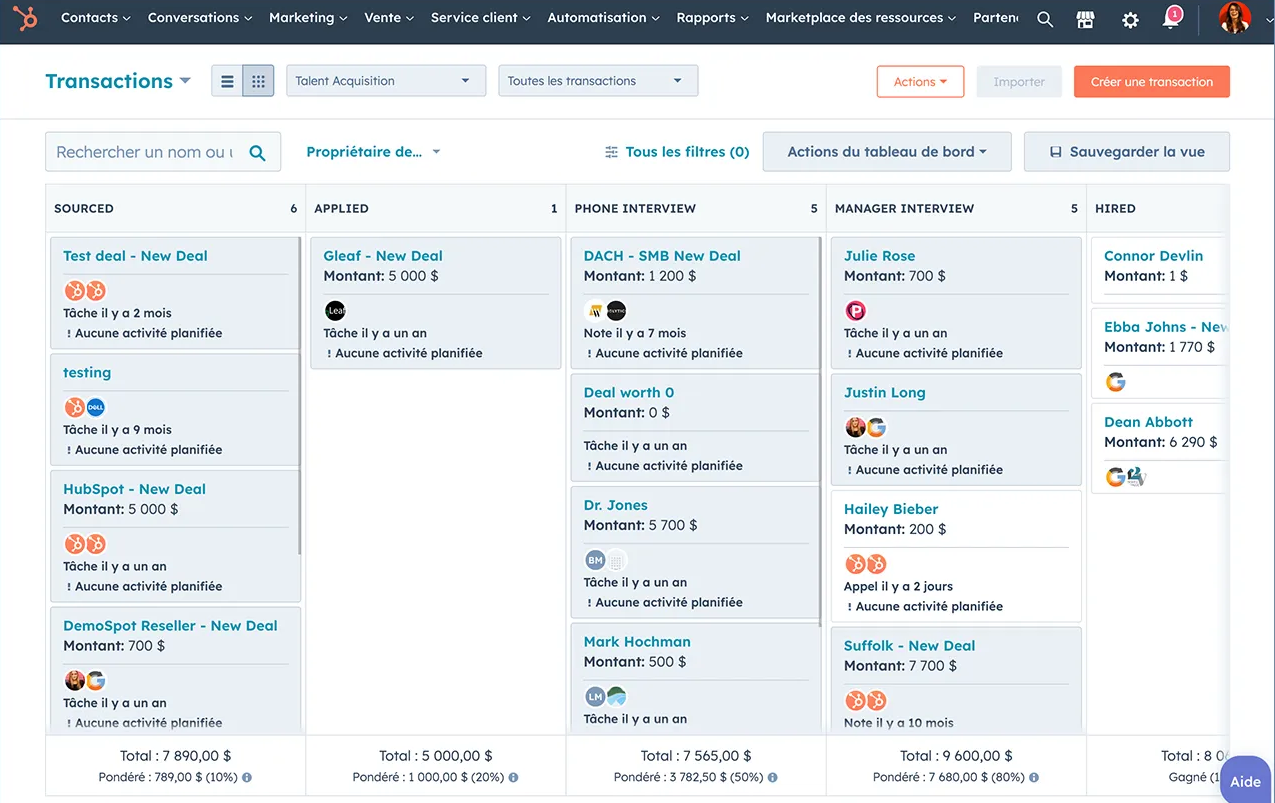 CRM organisme de formation : HubSpot
