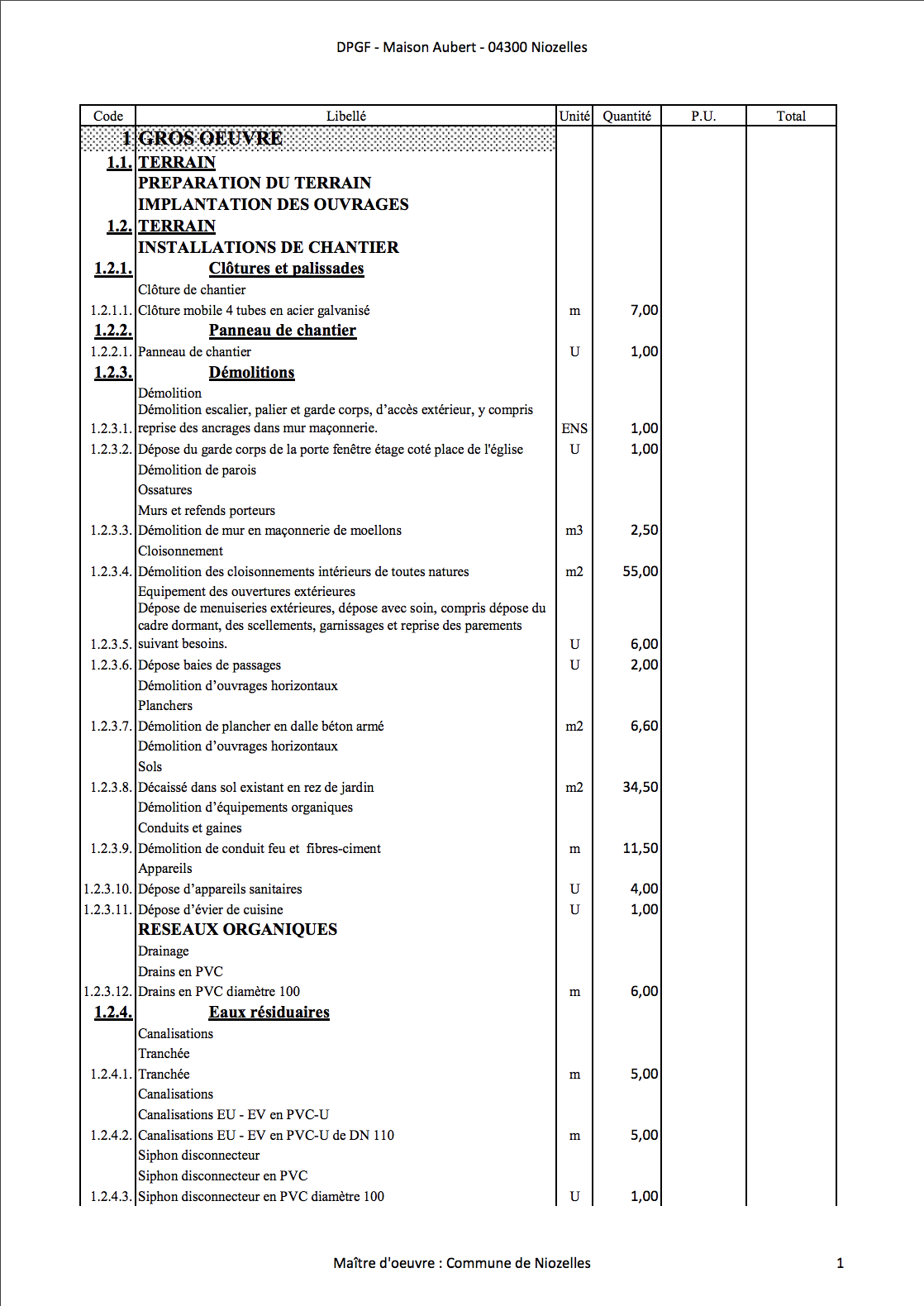 DPGF exemple