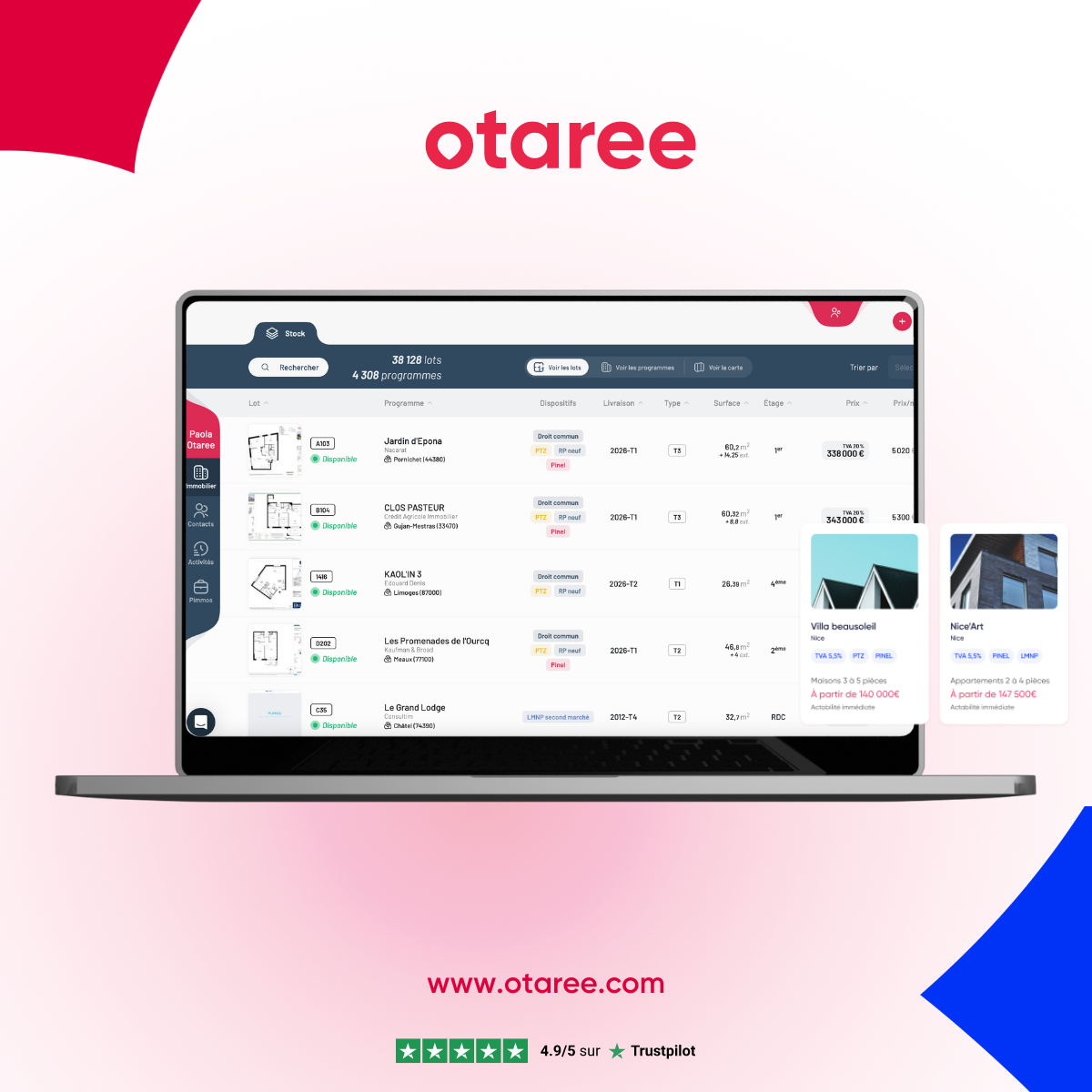logiciel promotion immobilière : Otaree
