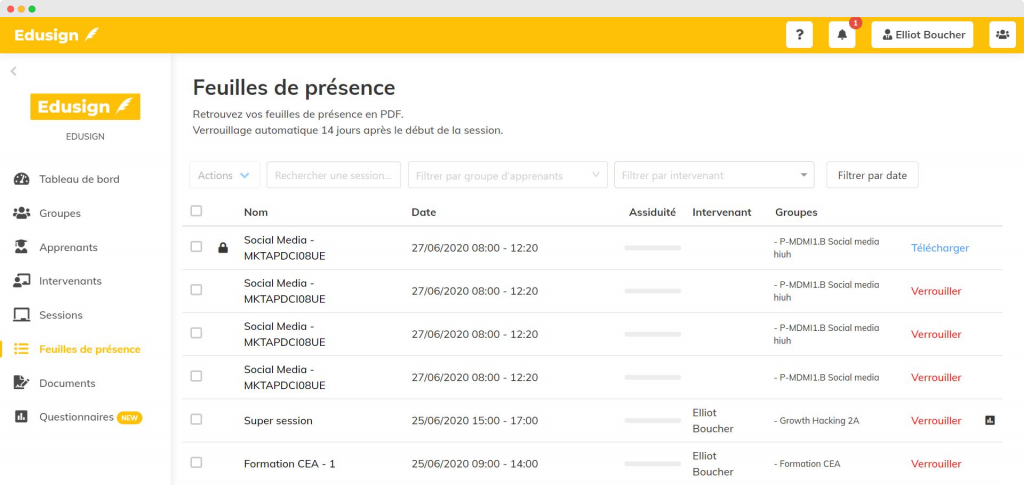 Edusign émargement