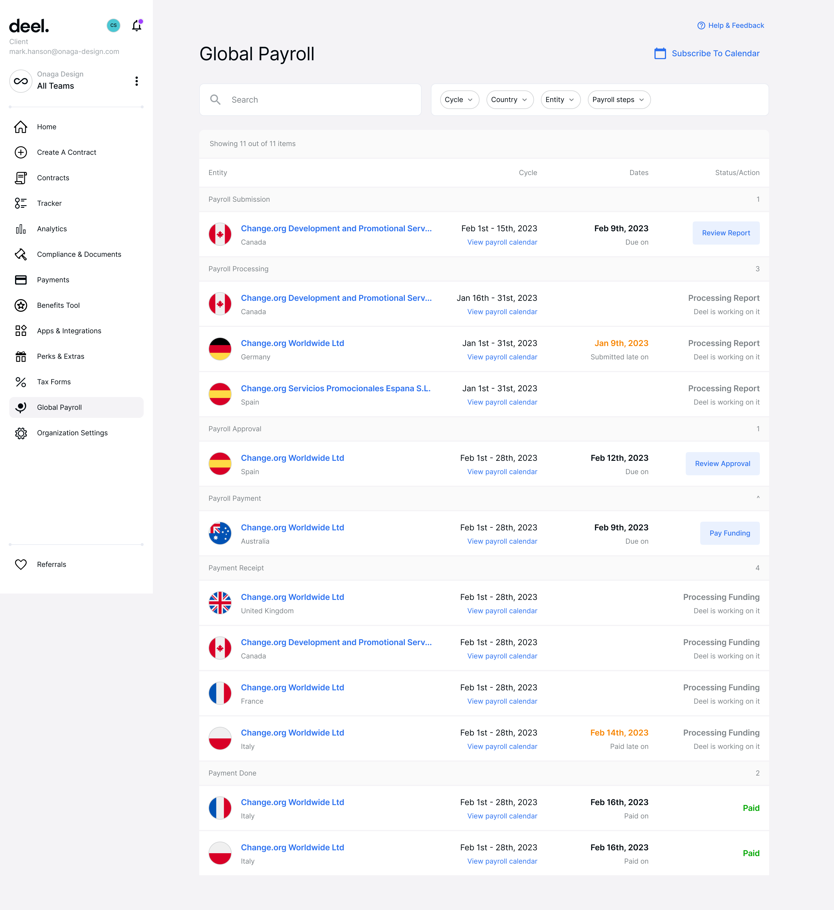 Deel interface
