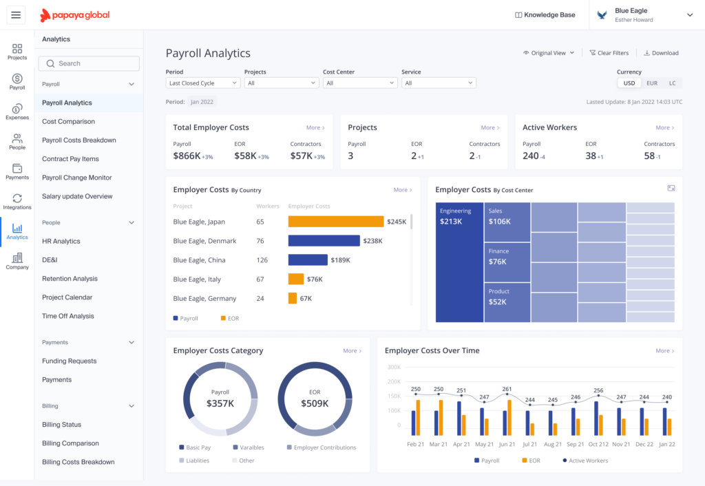 Papaya Global interface