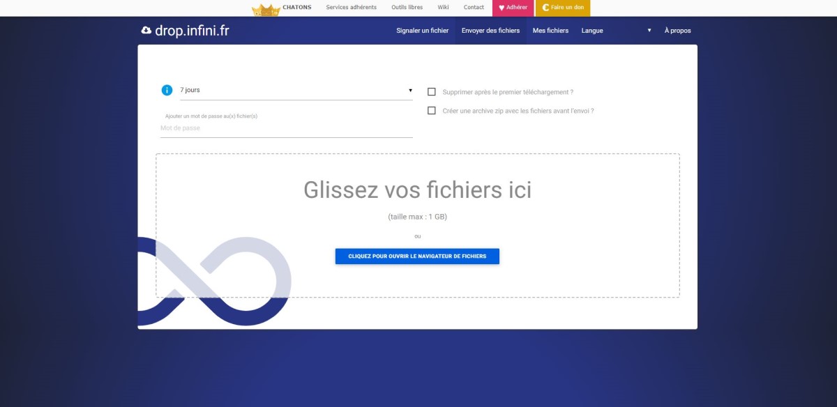 Transfert de fichier sécurisé : Drop Infini