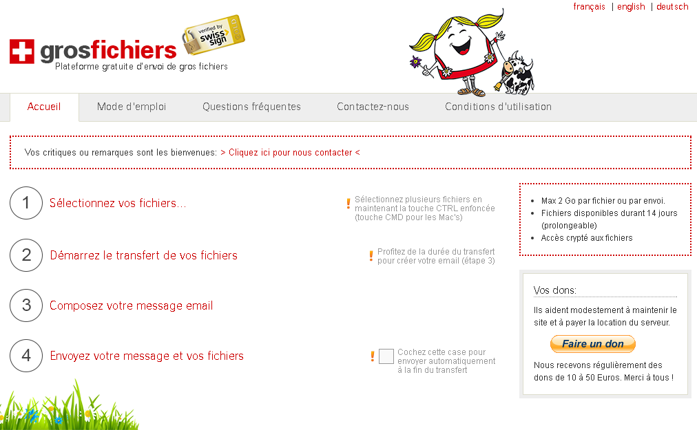 Transfert de fichier sécurisé : GrosFichiers