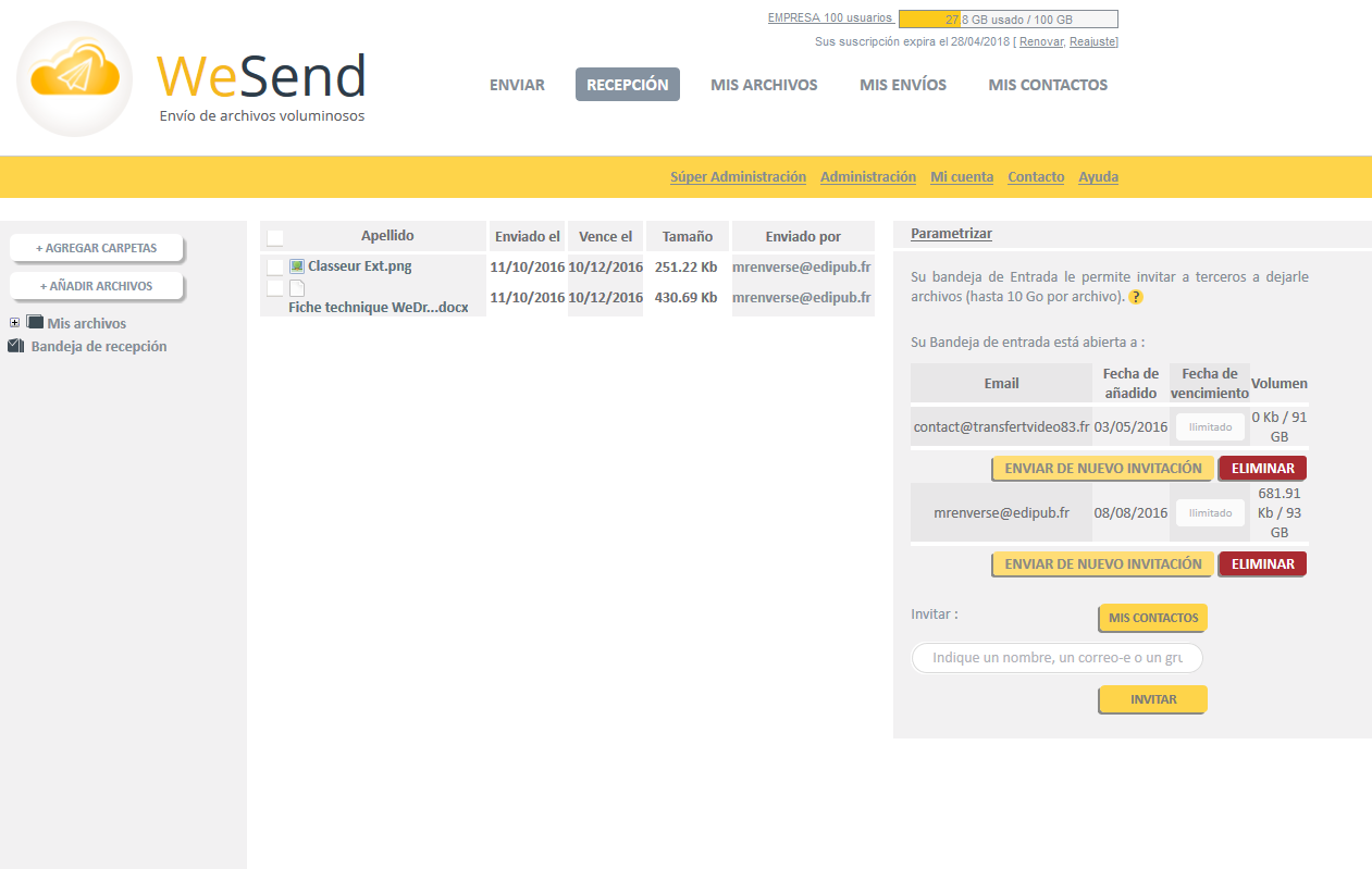 Transfert de fichier sécurisé : WeSend