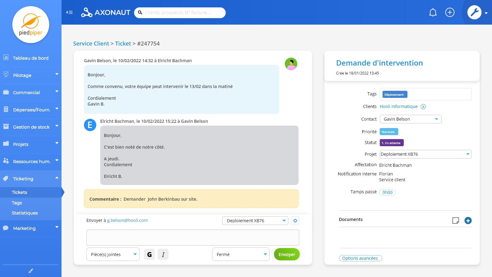 Portail client : Axonaut