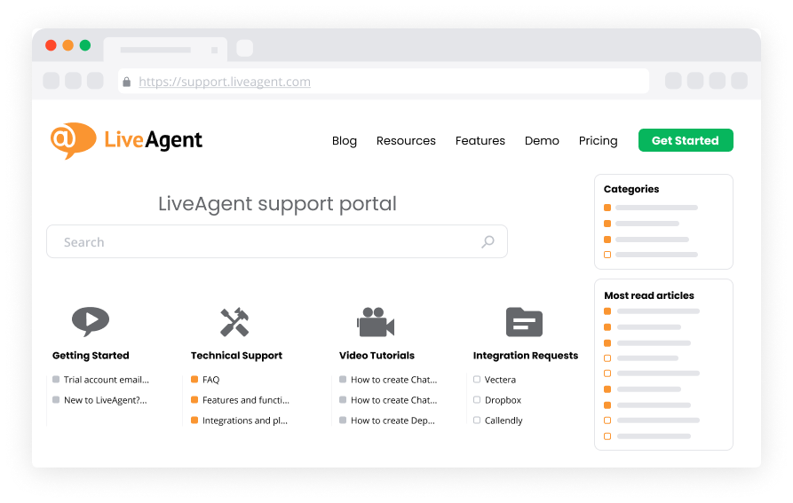 Portail client : LiveAgent