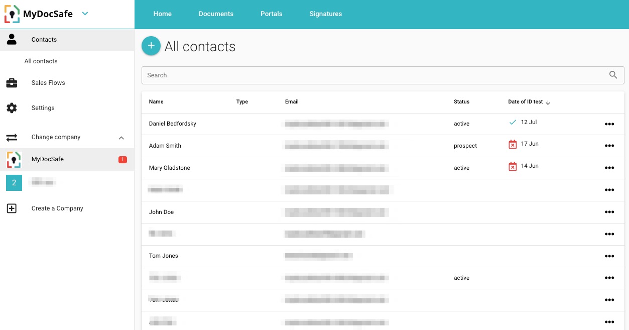 Portail client : MyDocSafe
