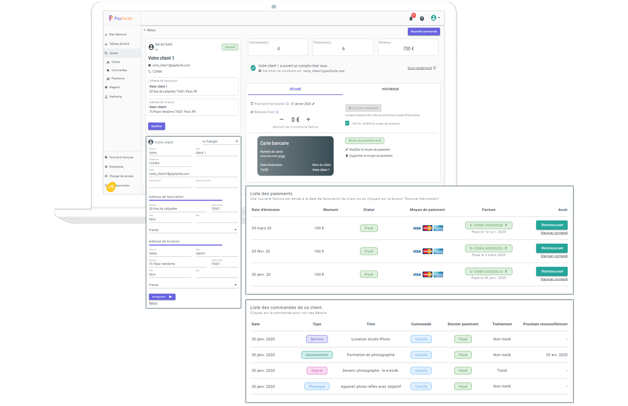Portail client : PayFacile