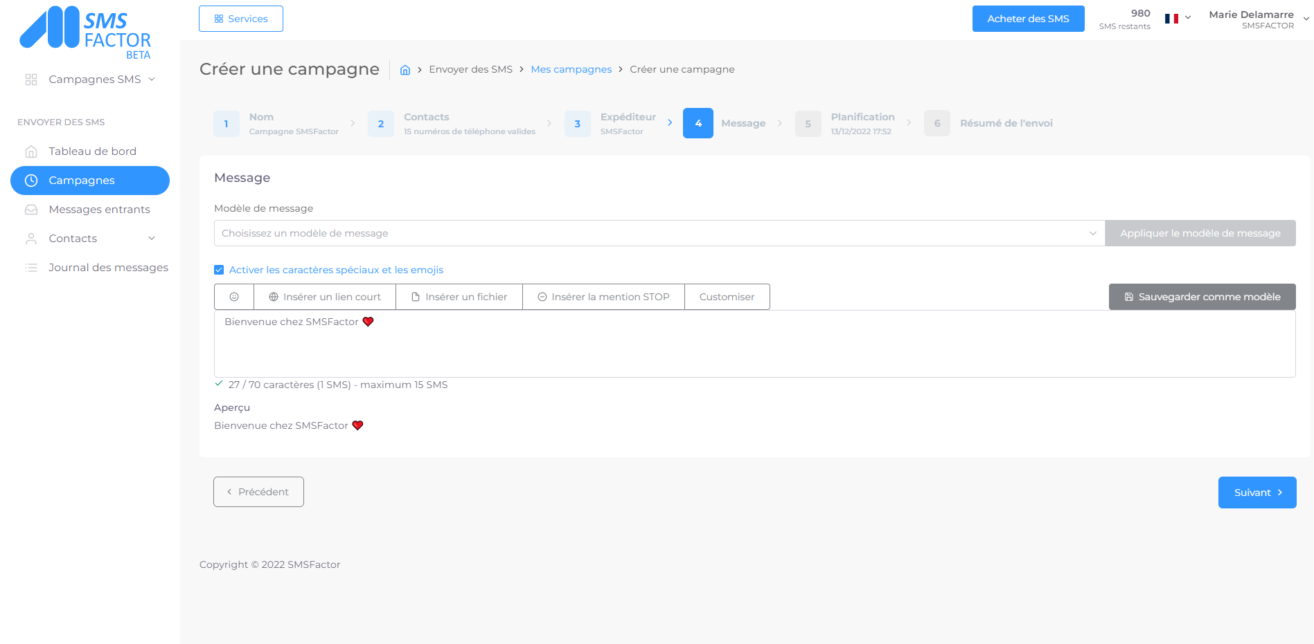 logiciel prospection : SMSFactor