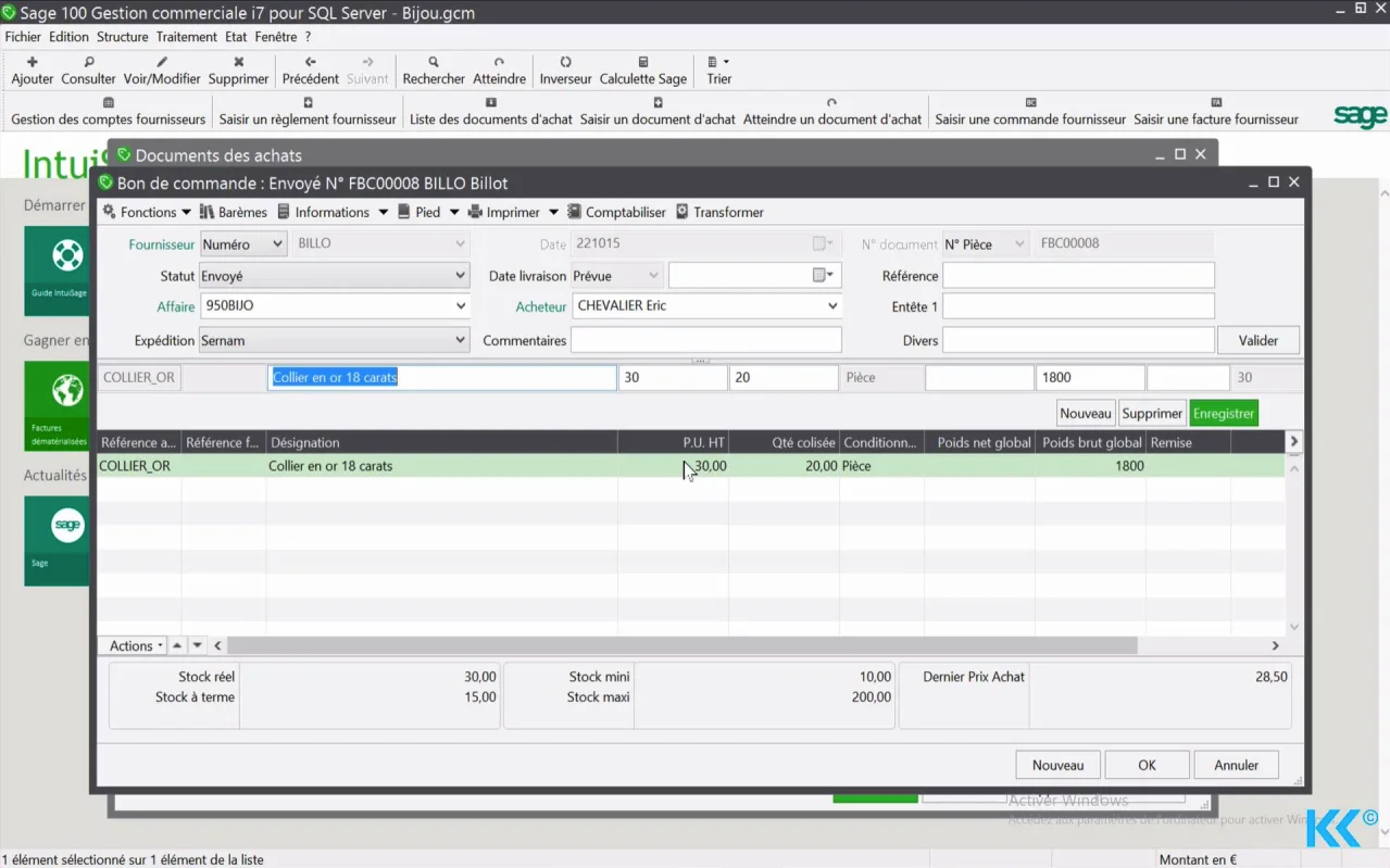 Meilleur logiciel gestion de stock : Sage 100 Gestion Commerciale