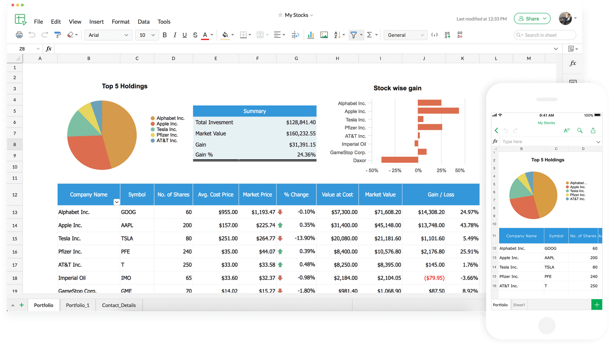 Tableur en ligne : Zoho Sheet