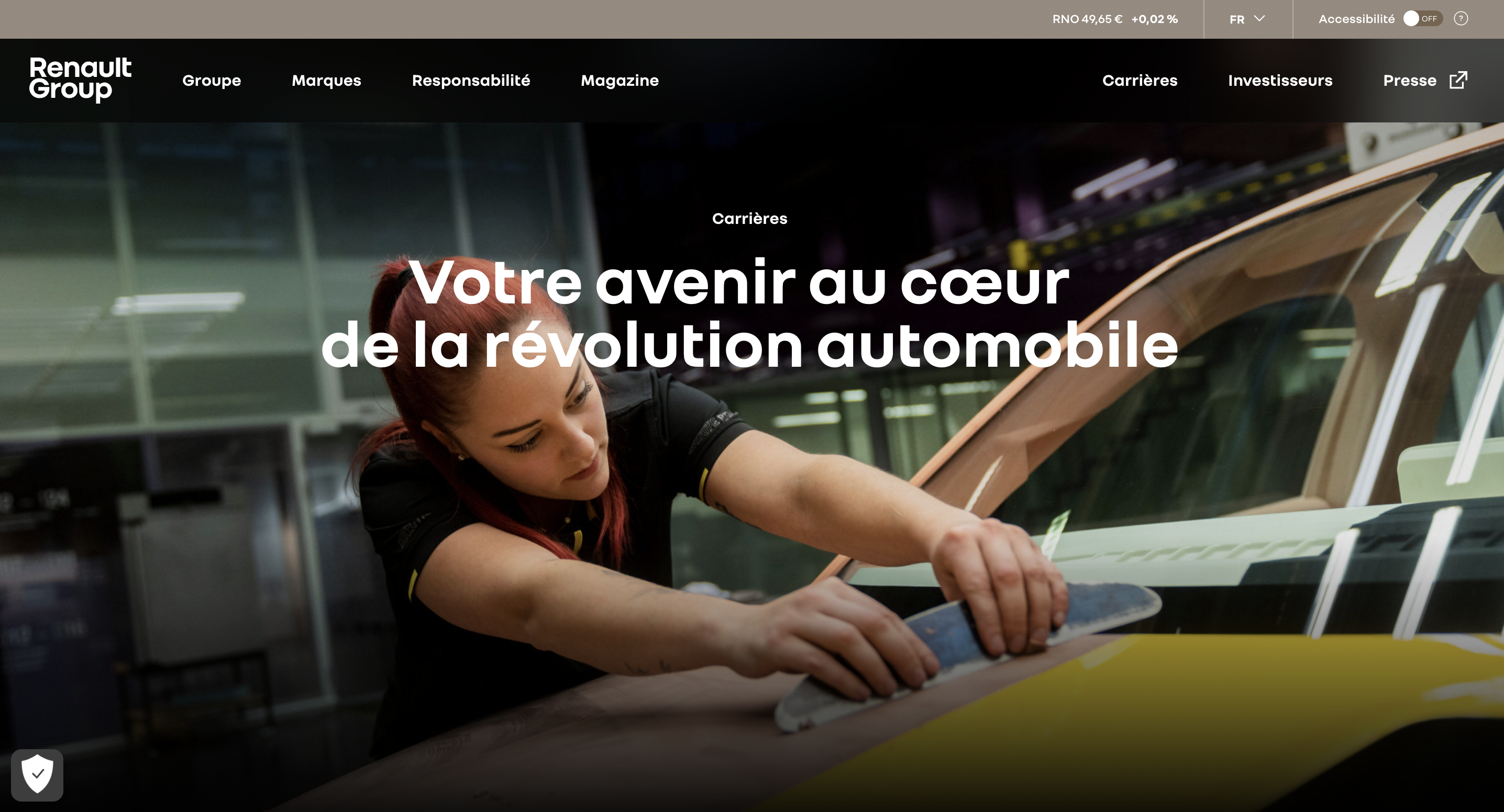 Interface site carrière Renault