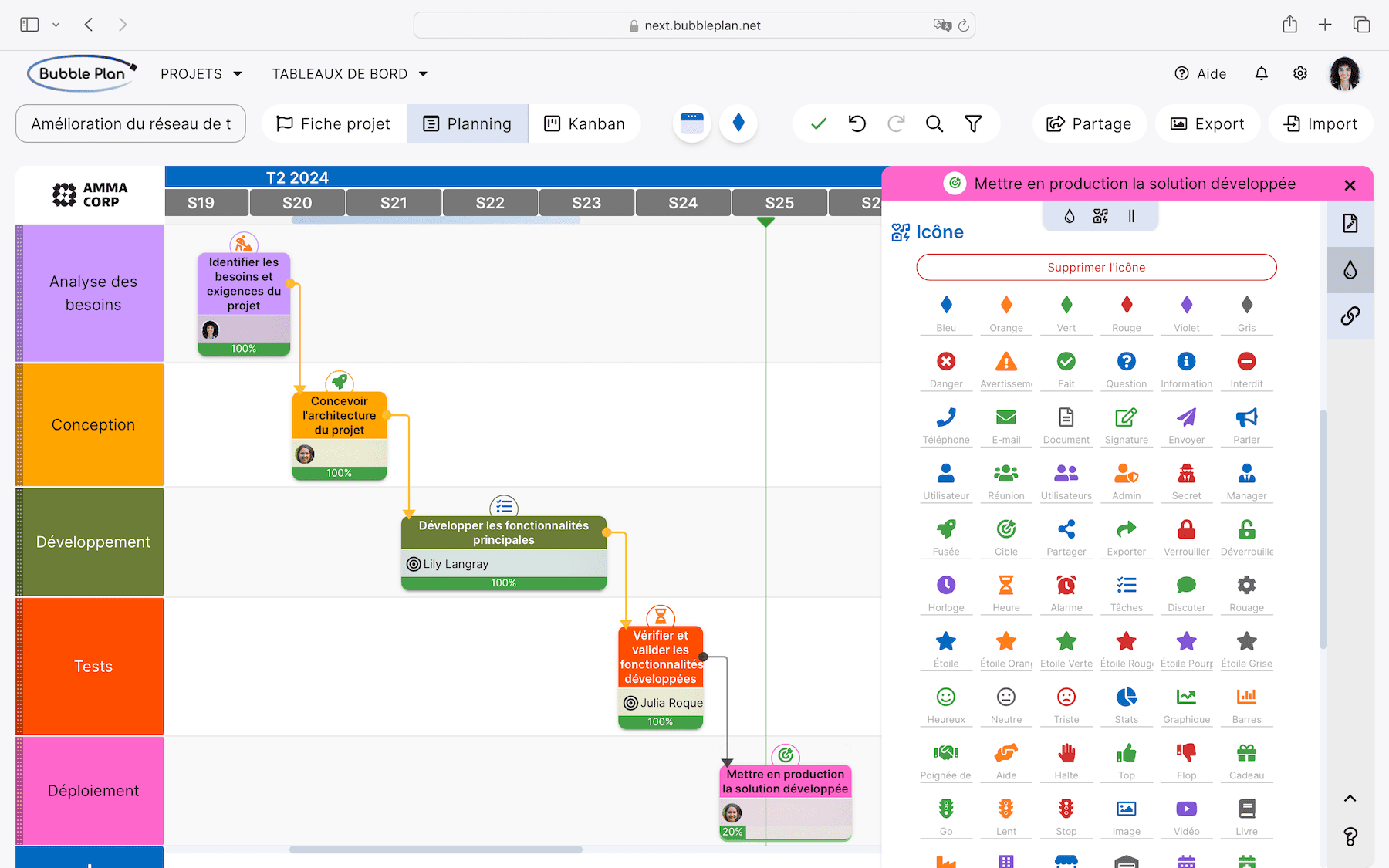 Logiciel gestion de projet : Bubble Plan