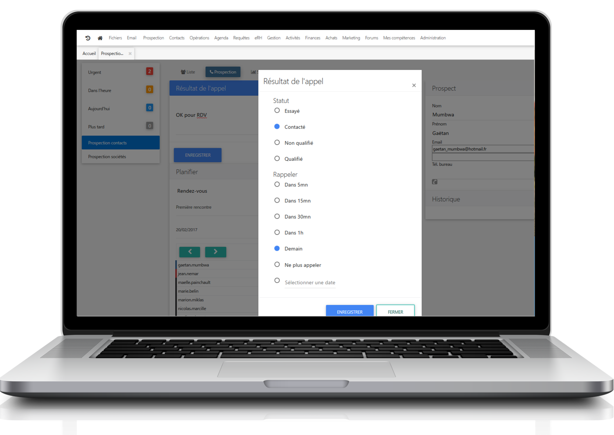 Oryanoo CRM dashboard
