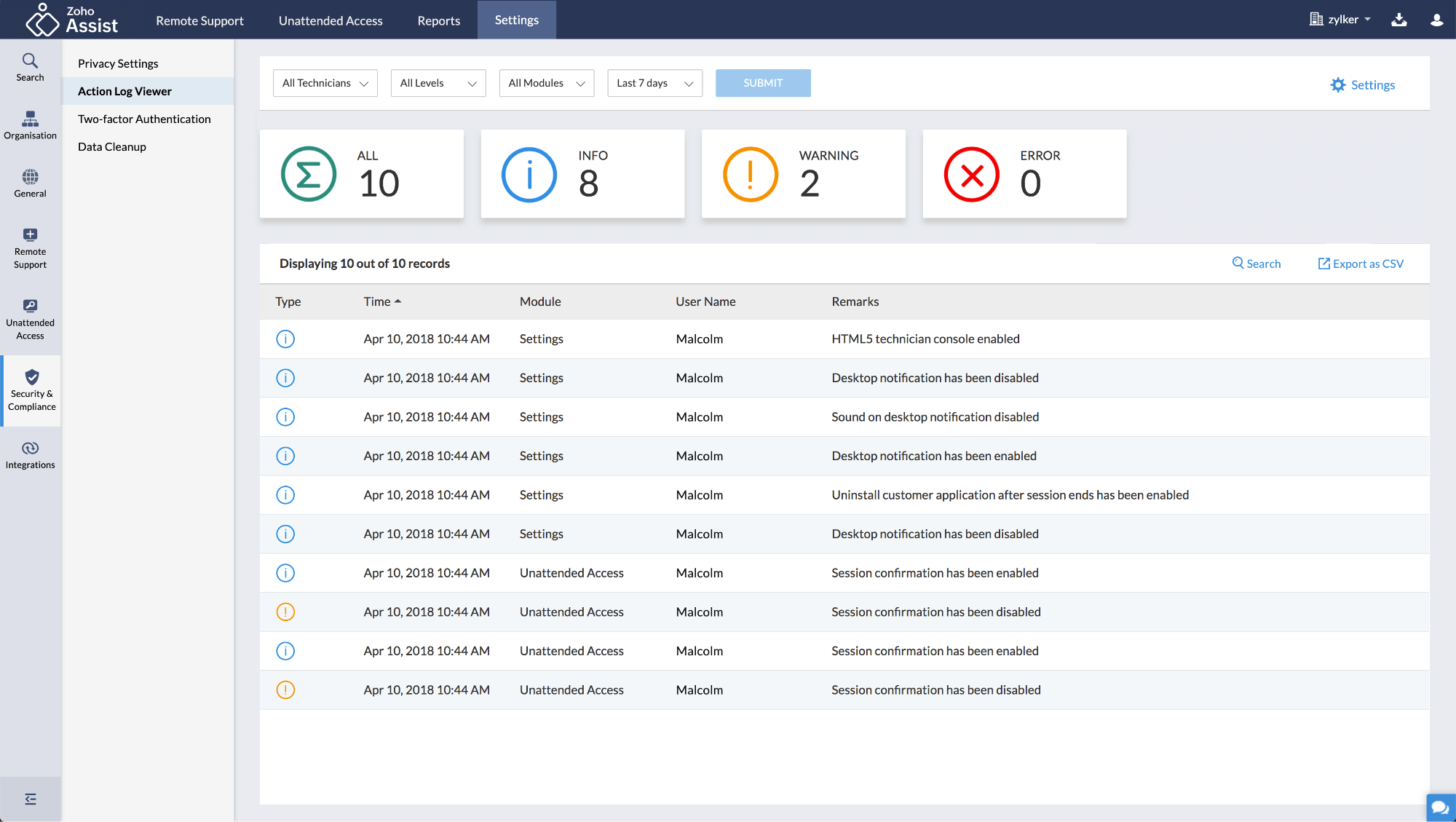 zoho assist