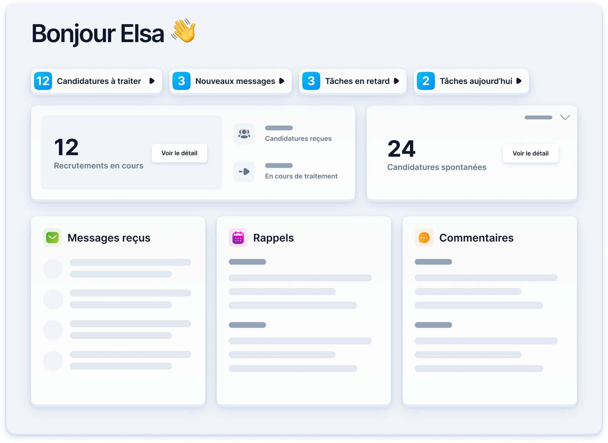 tableau de bord recrutement Taleez