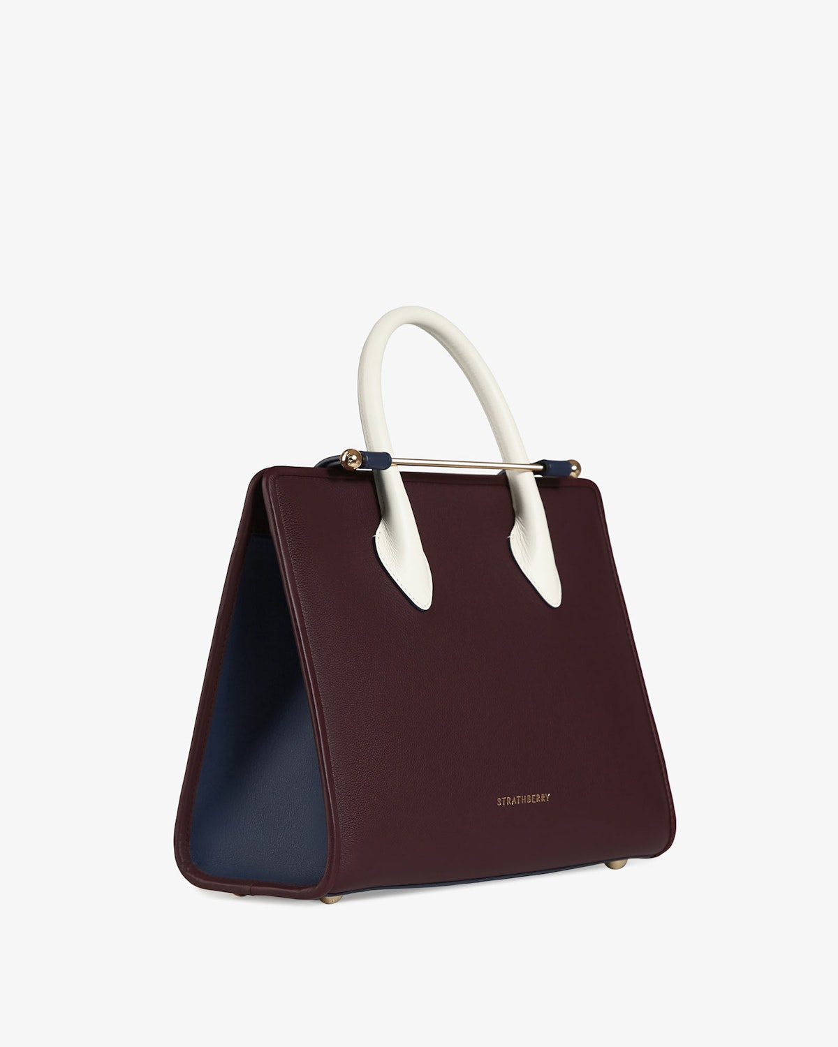 The Strathberry Midi Tote - Top Handle Leather Tote Bag - Burgundy ...