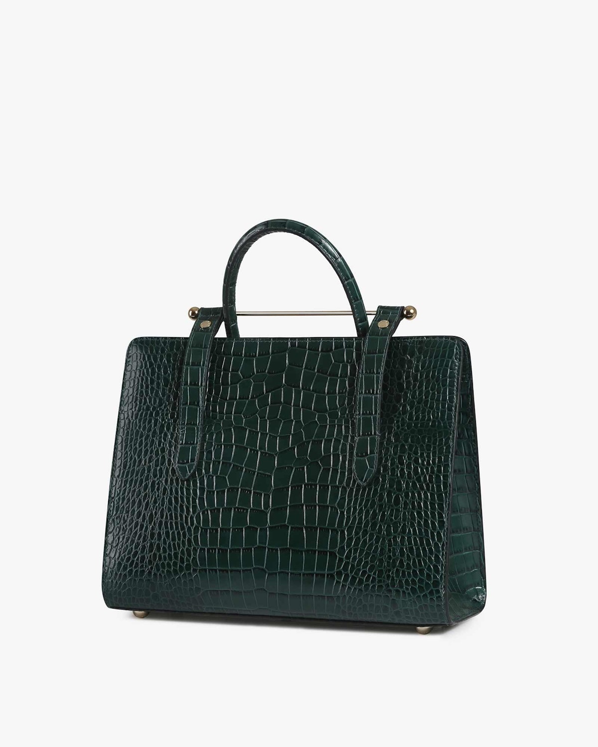 The Strathberry Midi Tote - Top Handle Leather Tote Bag - Green ...