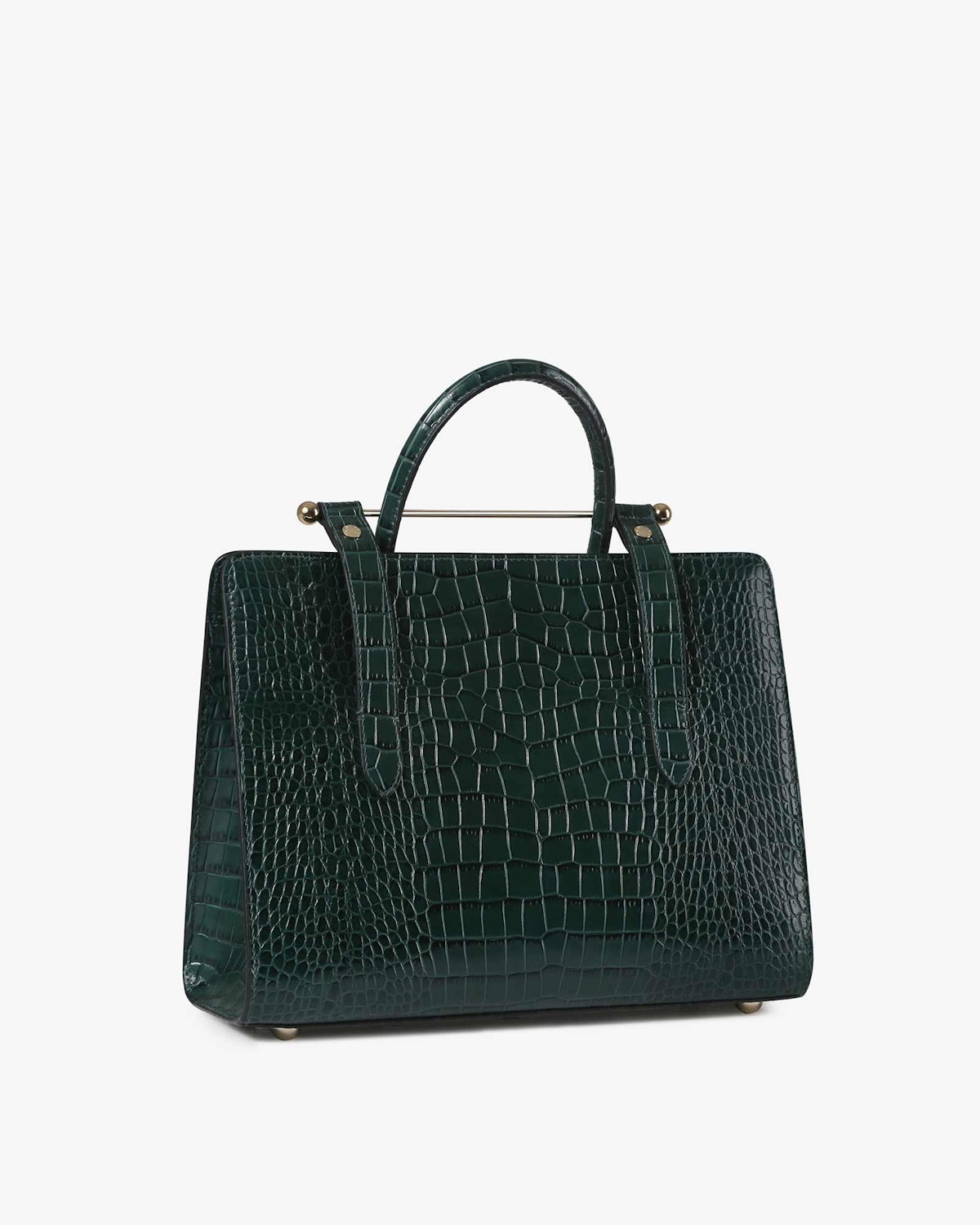 The Strathberry Midi Tote - Top Handle Leather Tote Bag - Green ...