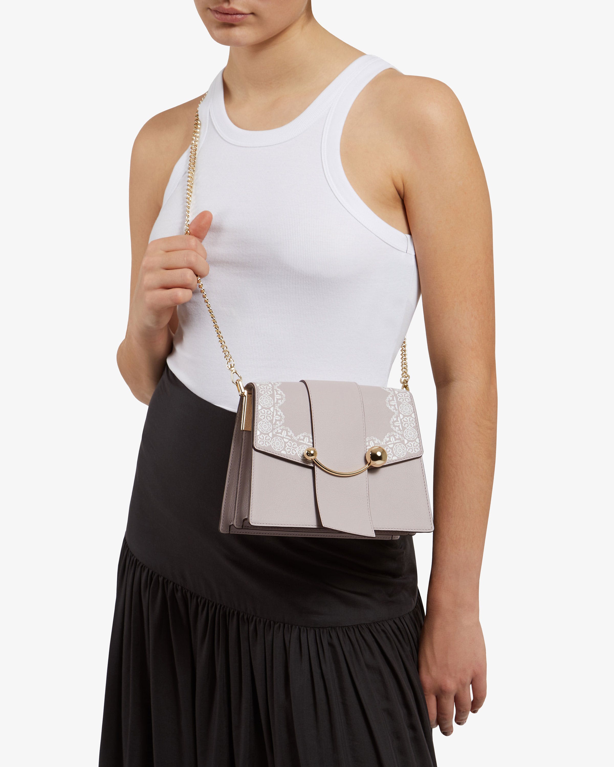 Strathberry - Box Crescent - Leather Shoulder Bag - Purple