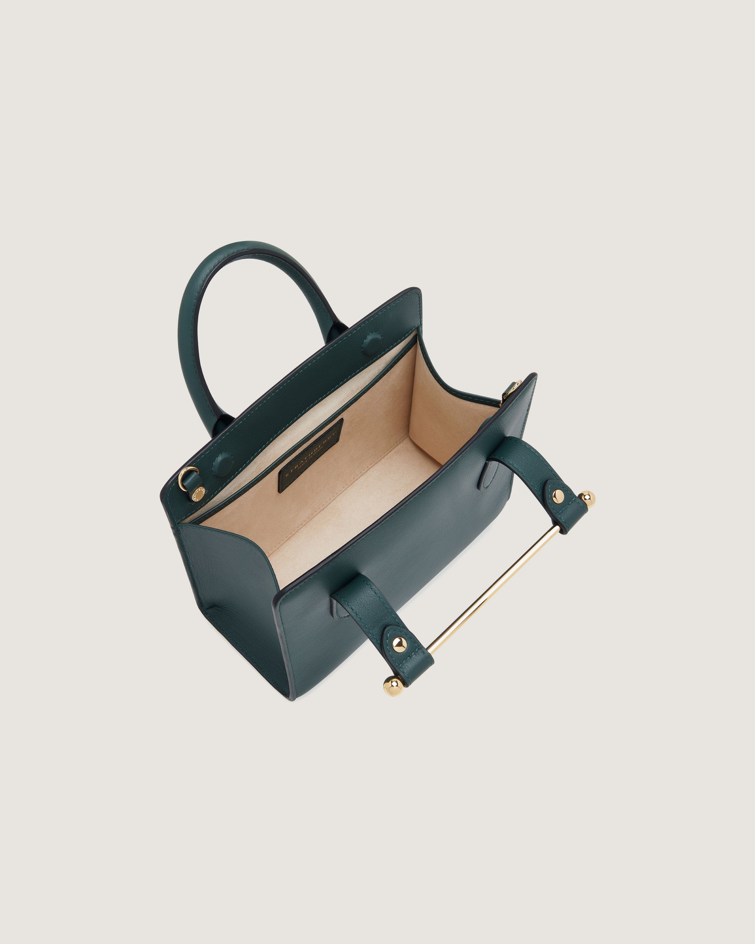 THE STRATHBERRY TOTE(COLOR：Bottle Green) Strathberry - Nano Tote - Top Handle Leather Mini Tote Bag