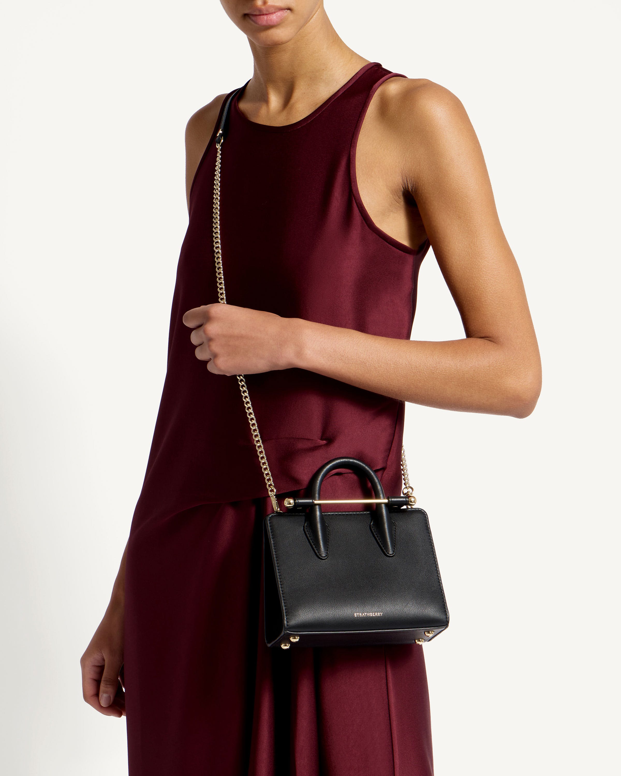 ◆ JILLSTUART ◆ Chemi Bag / Leather Nano Tote Bag Black Strathberry | The Strathberry Nano Tote | Luxury Designer