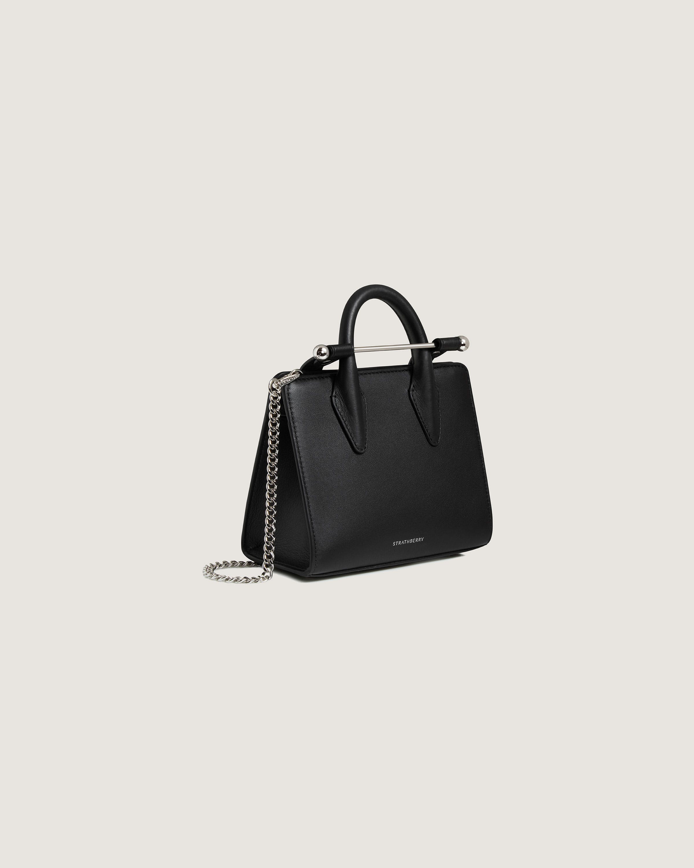 ◆ JILLSTUART ◆ Chemi Bag / Leather Nano Tote Bag Black 1733747189-strathberry-nano-