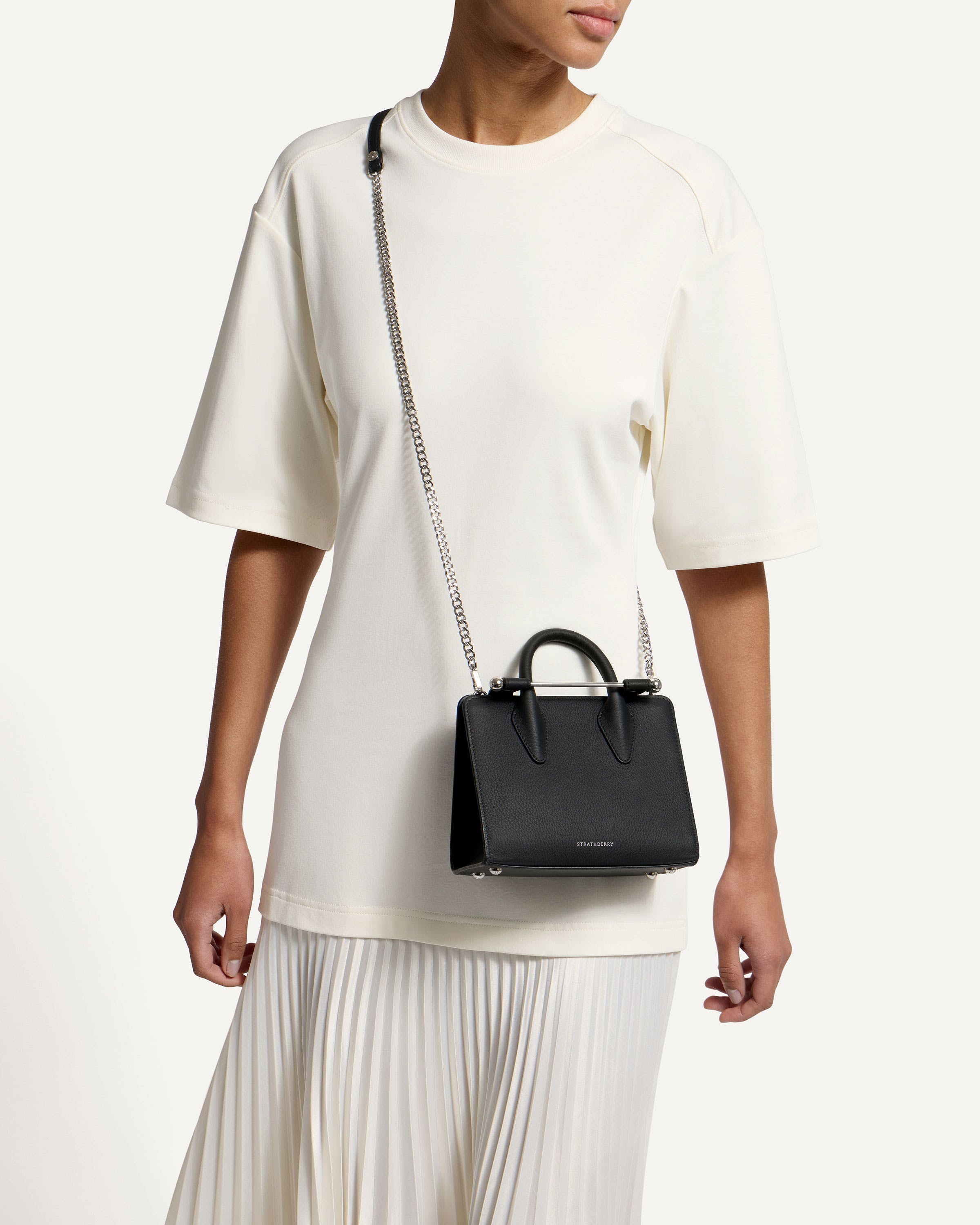 STRATHBERRY ナノトート Strathberry - Nano Tote - Top Handle Leather Mini Tote Bag