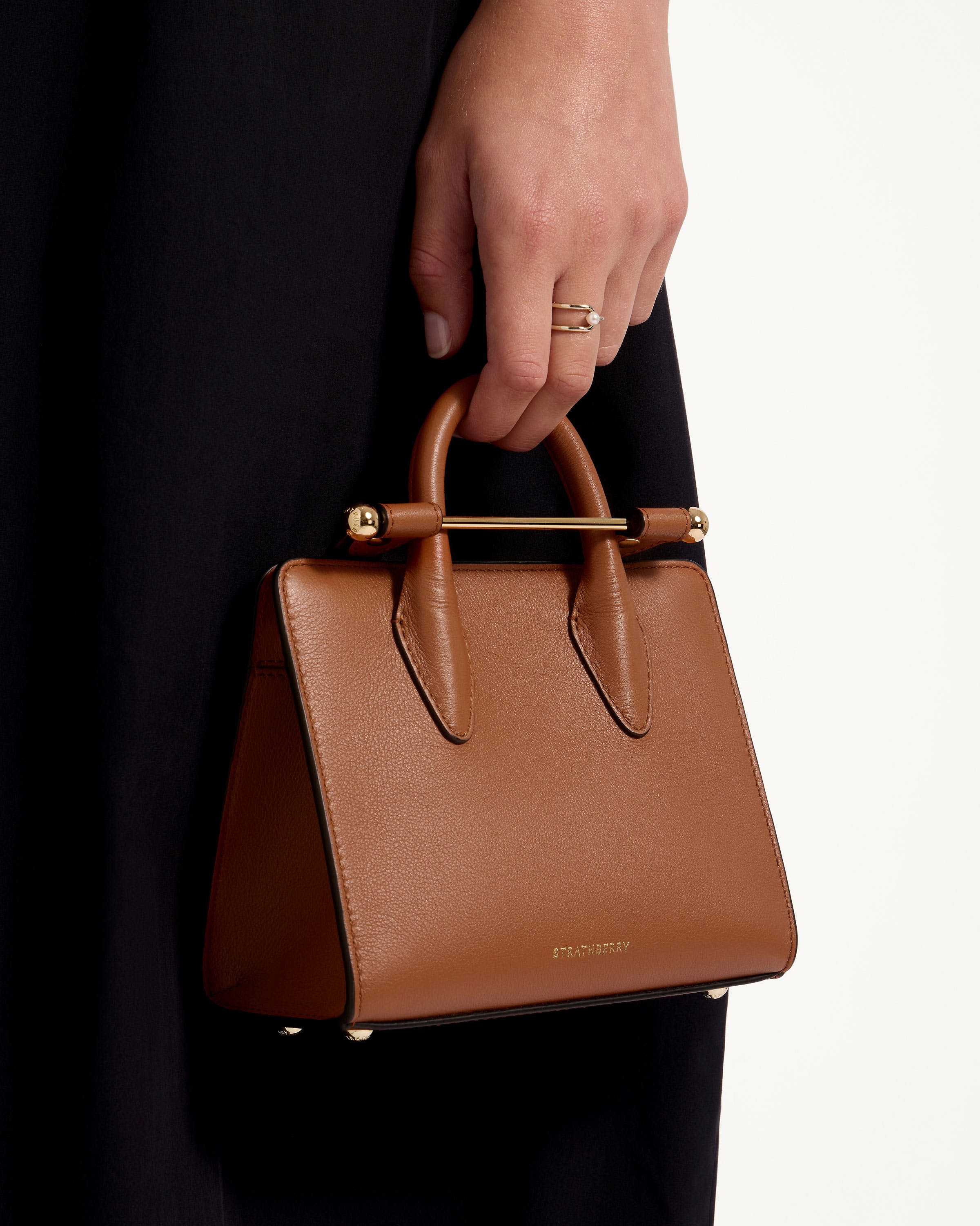 STRATHBERRY ナノトート Strathberry - Nano Tote - Top Handle Leather Mini Tote Bag