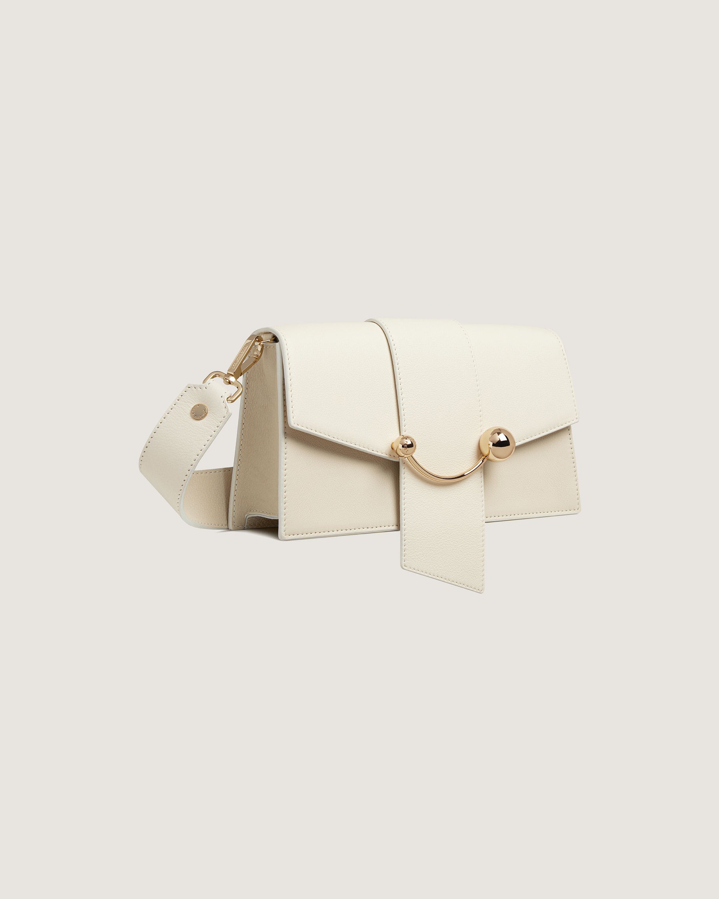Strathberry - Mini Crescent - Leather Mini Shoulder Bag - Cream