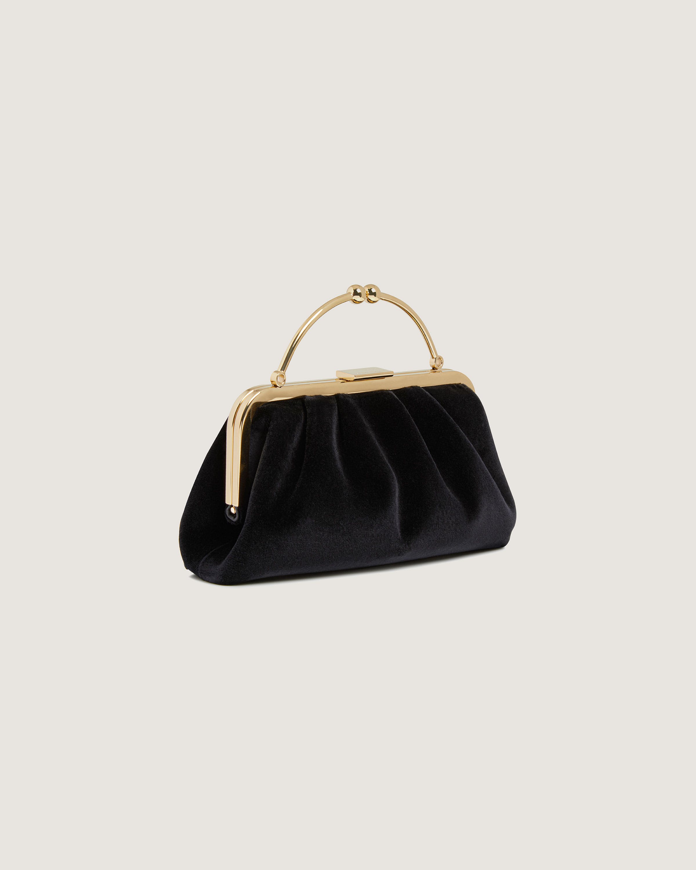 saks fifth avenue 黒パーティバッグ ベルベット生地 ブラック