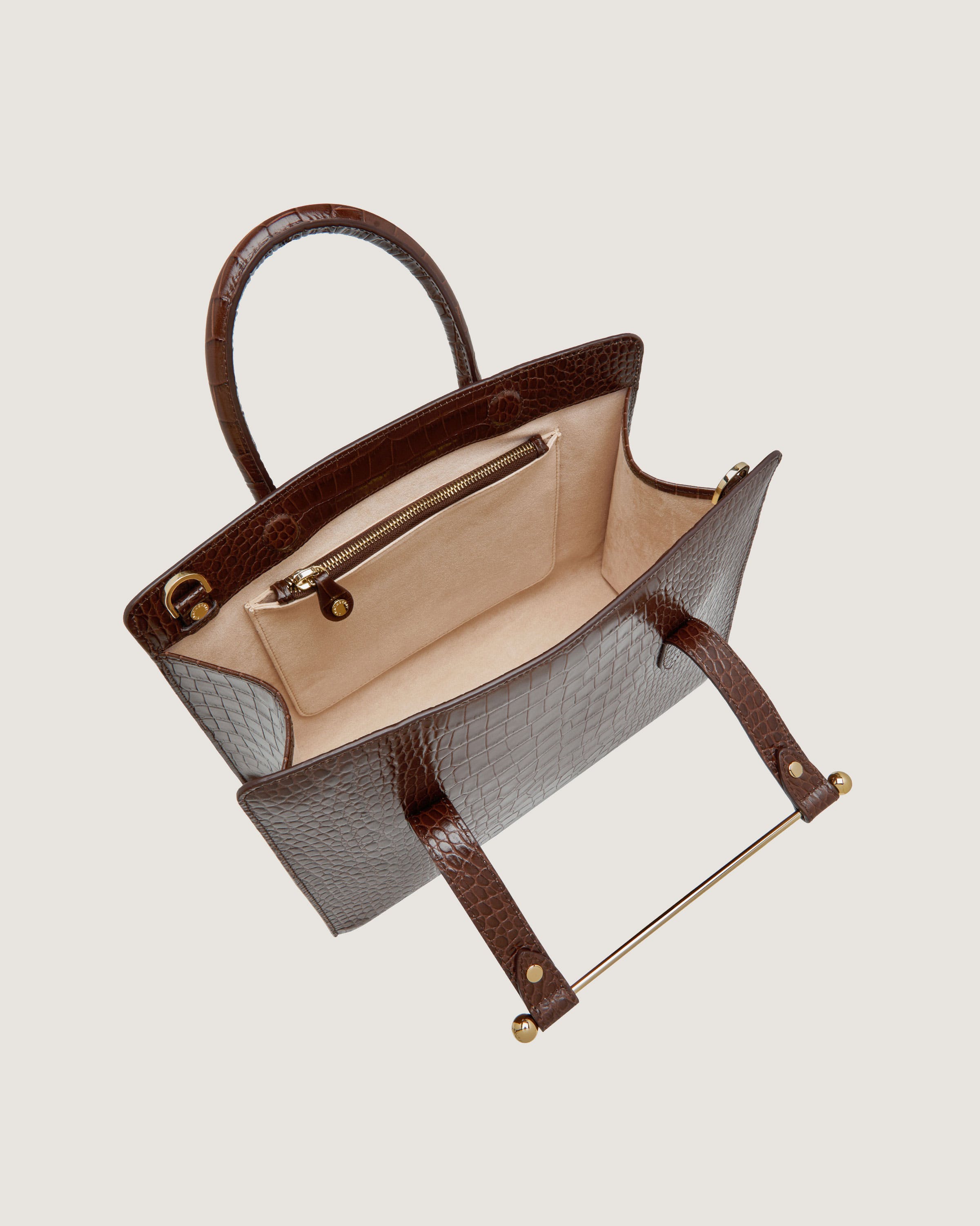 Strathberry - Midi Tote - Top Handle Leather Tote Bag - Brown Strathberry - Midi Tote - Top Handle Leather Tote Bag - Brown