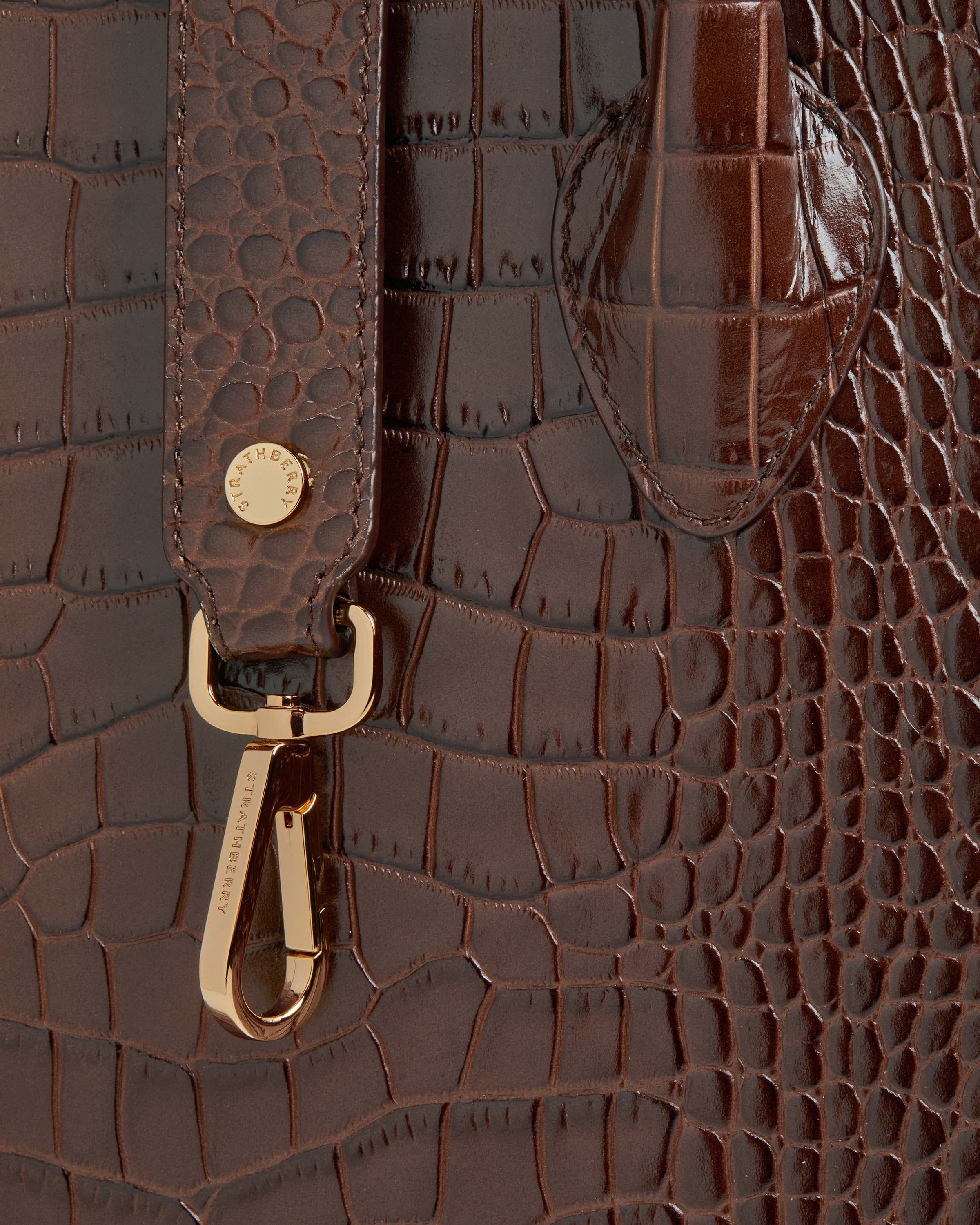 Strathberry - Midi Tote - Top Handle Leather Tote Bag - Brown Strathberry - Midi Tote - Top Handle Leather Tote Bag - Brown