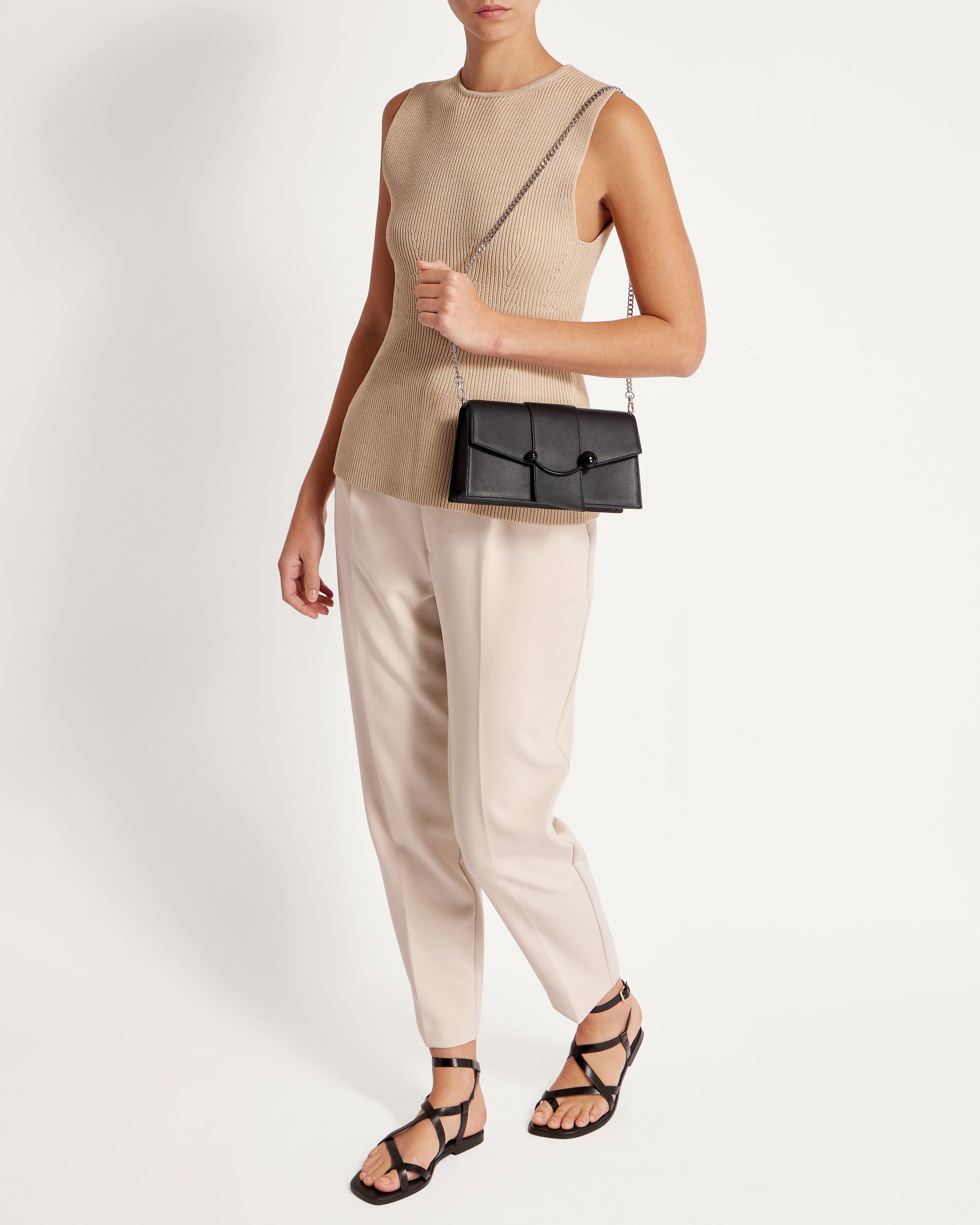 Strathberry - Mini Crescent - Leather Mini Shoulder Bag - Black