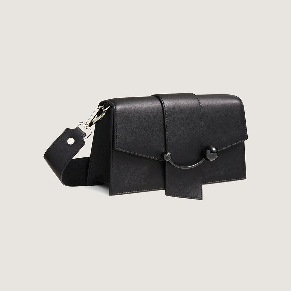 Strathberry - Mini Crescent - Leather Mini Shoulder Bag - Black