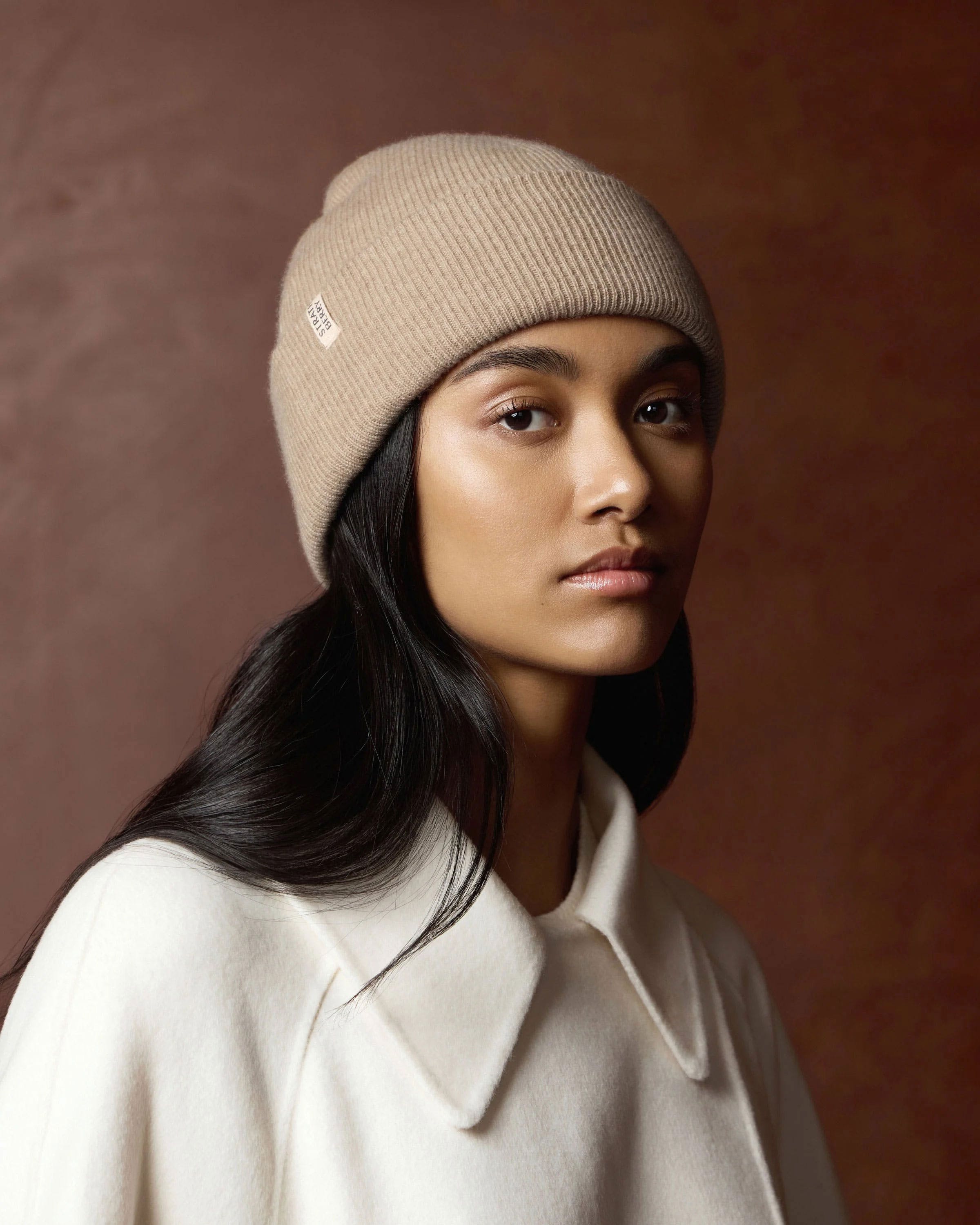 帽子 BOTTEGA VENETA Ribbed Cashmere Beanie Chunky Ribbed Cashmere Beanie Hat in denim blue