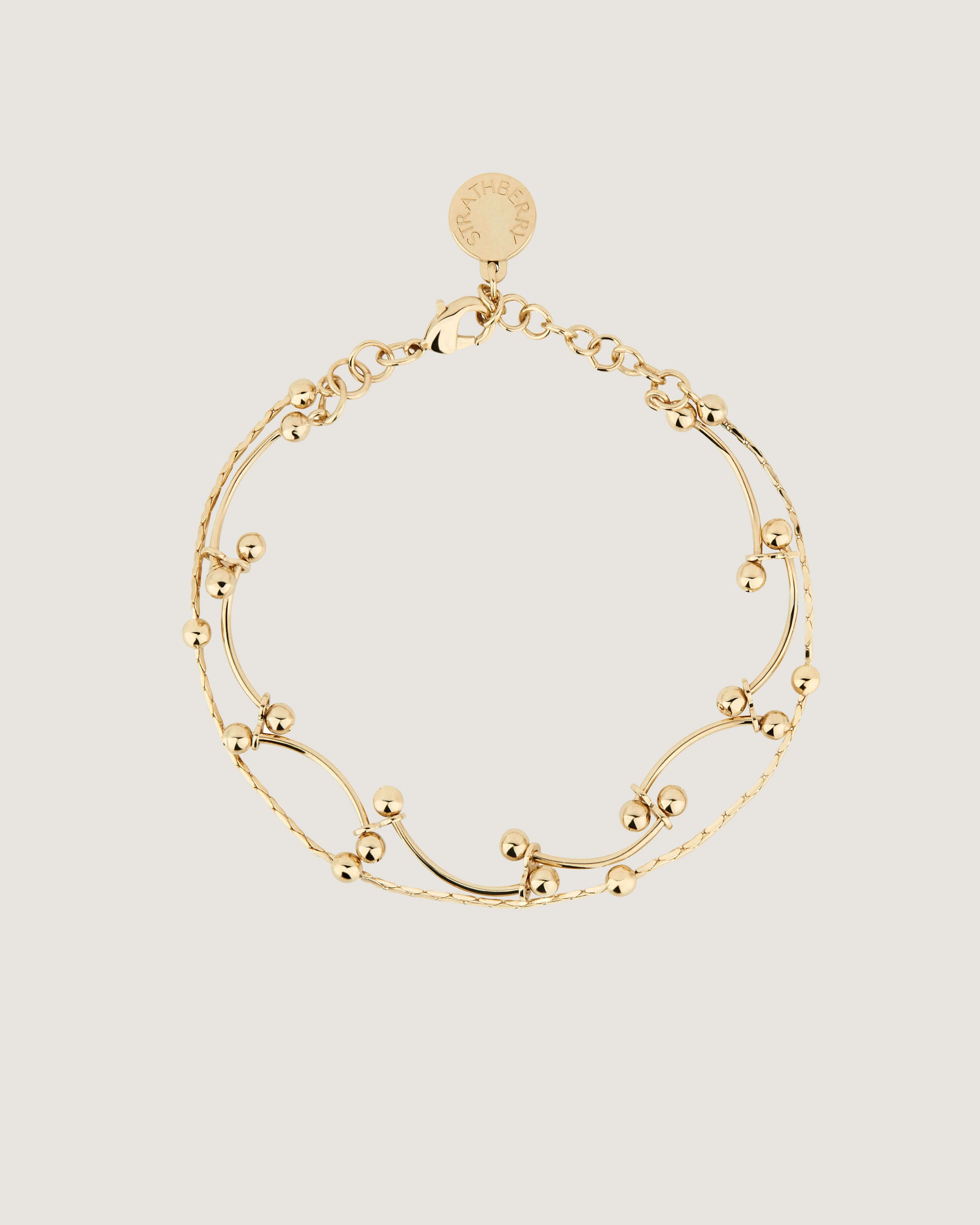 Strathberry - Crescent Double Chain Bracelet - 22 Carat Gold
