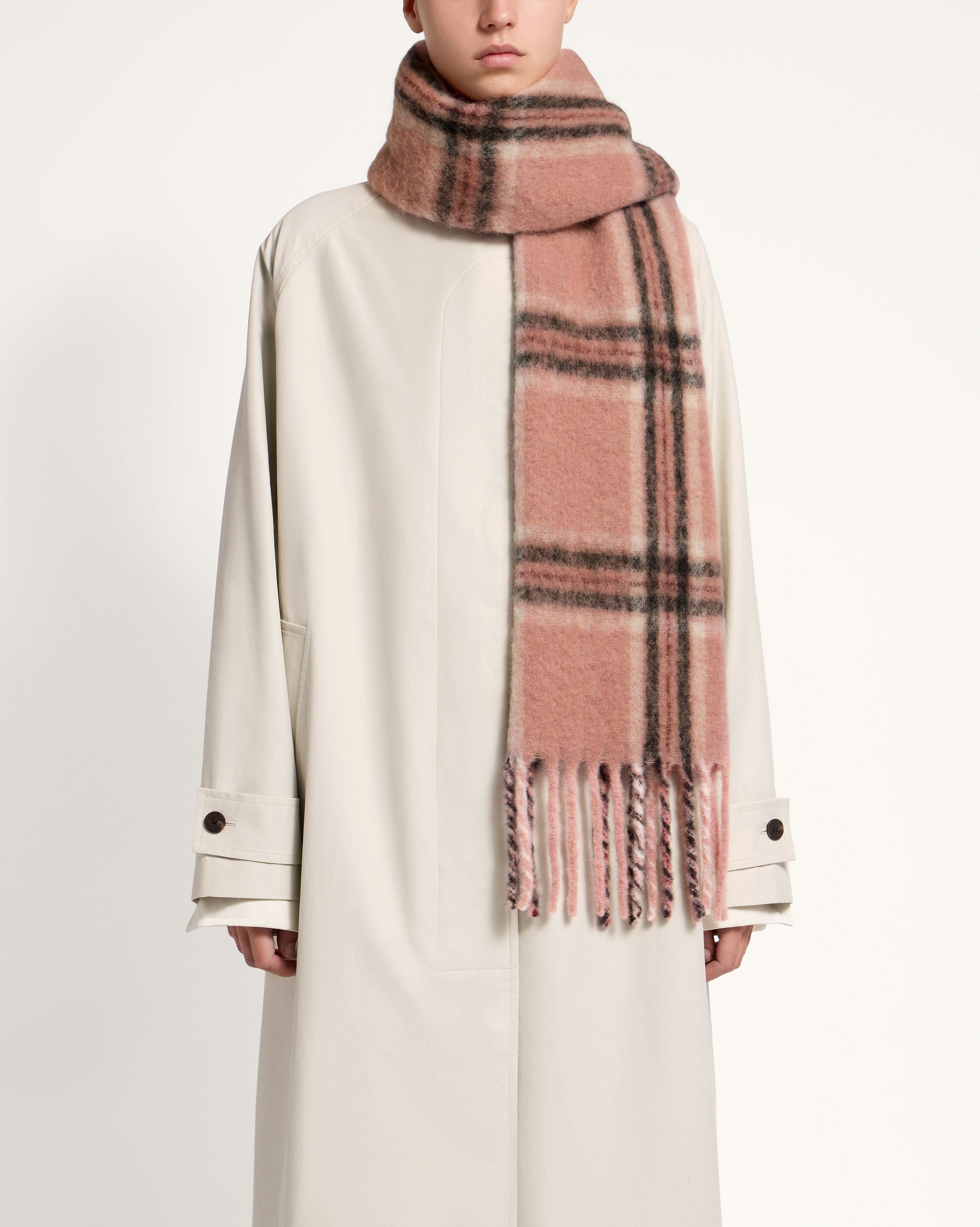 COS PRINTED ALPACA-BLEND SCARF アルパカブレンド COS Oversized Alpaca-Blend Scarf in BRIGHT ORANGE | endource