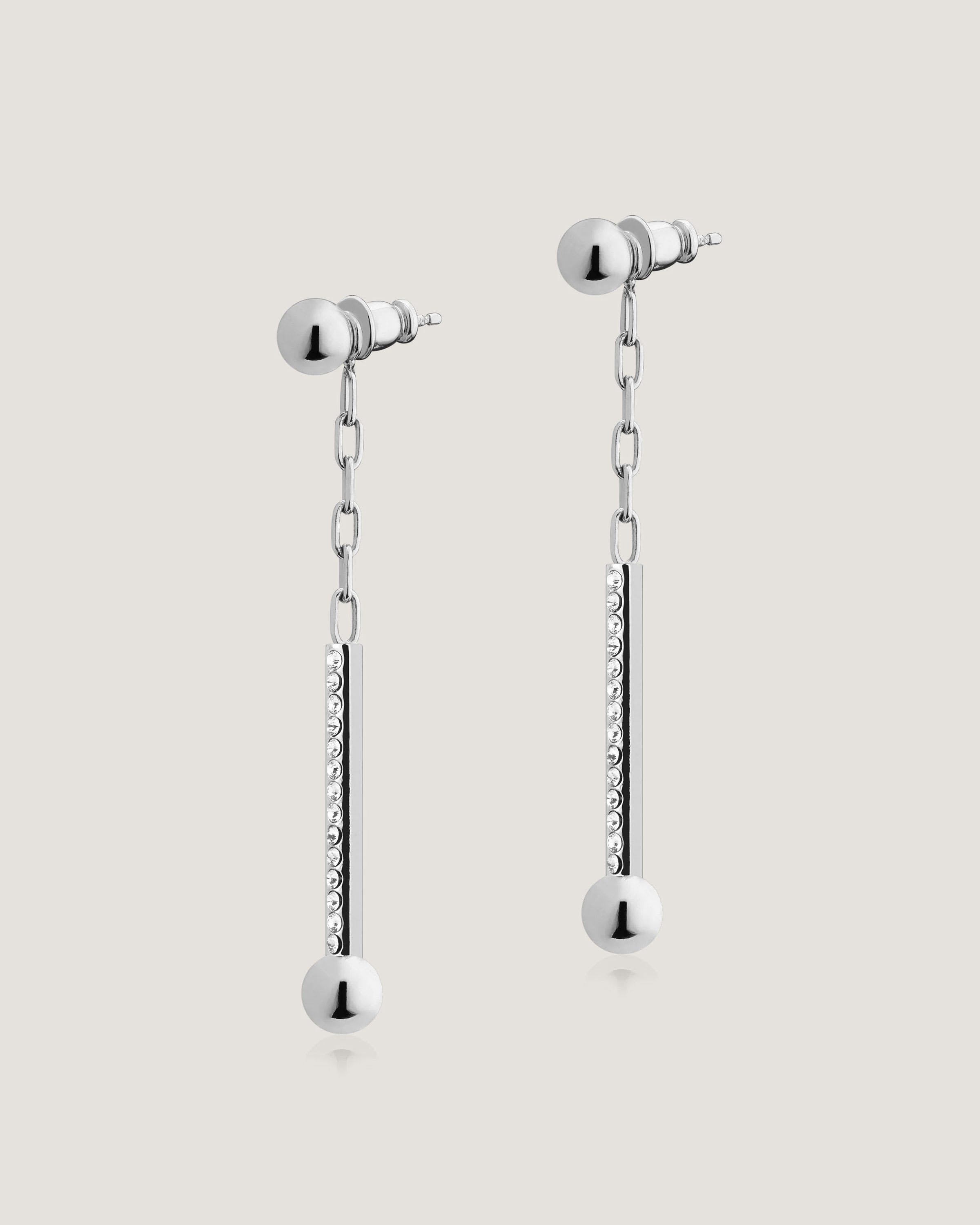 ストラスベリー - Music Bar Drop Earrings - シルバー