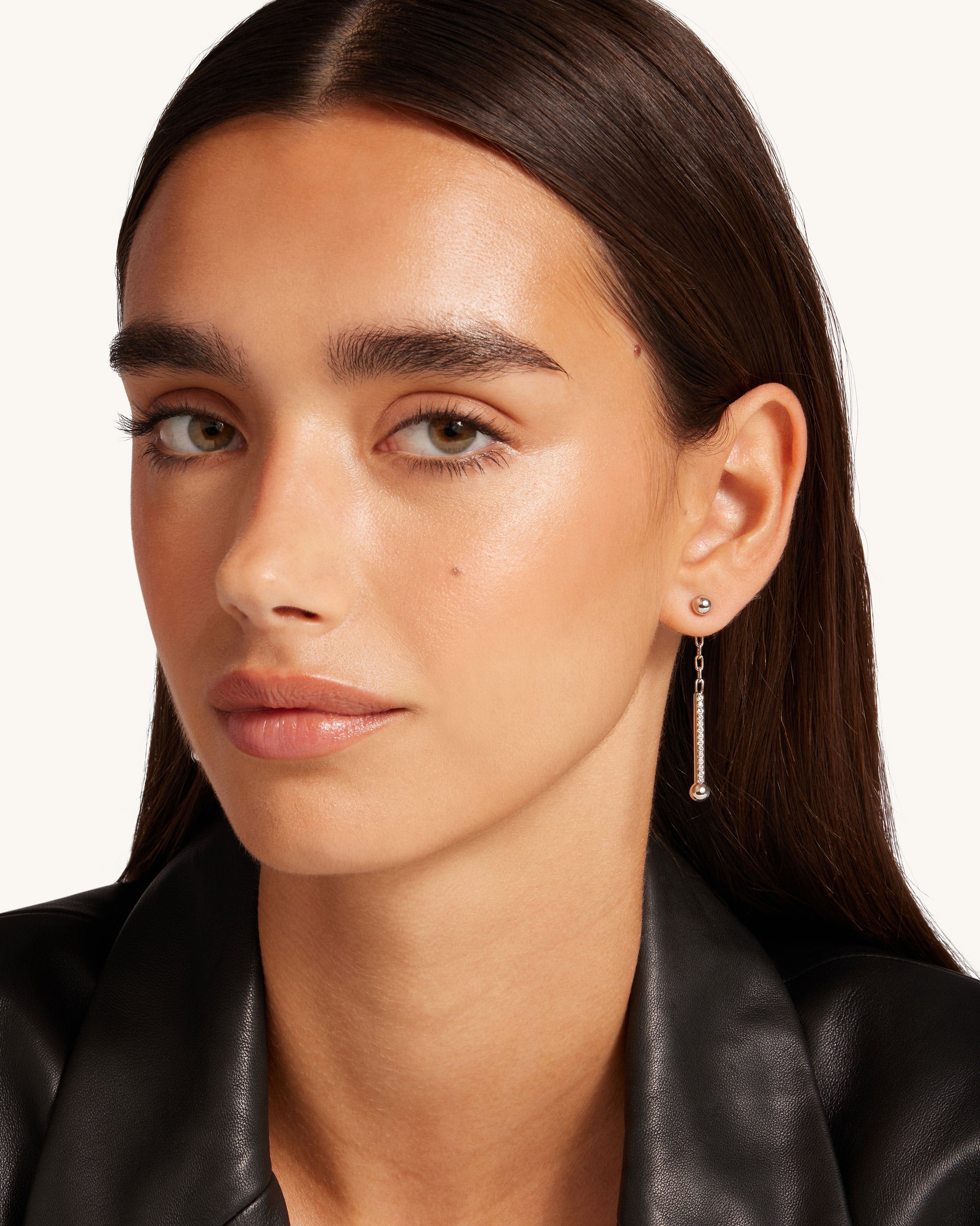 【シンプル♪】STRATHBERRY / ミュージック バー ピアス ストラスベリー - Music Bar Drop Earrings - シルバー