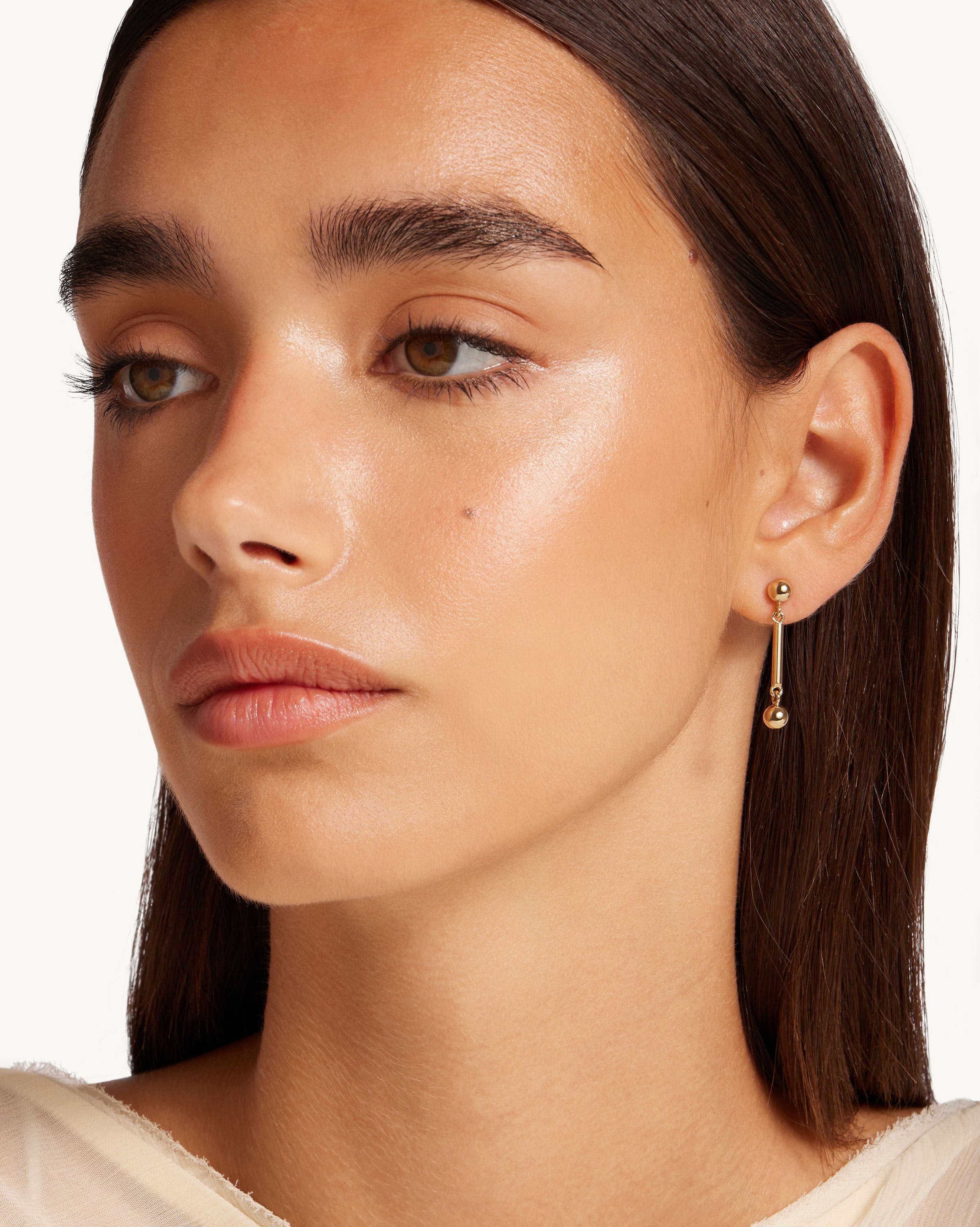 Strathberry - Music Bar Earrings - 22 Carat Gold Gilded - Gold