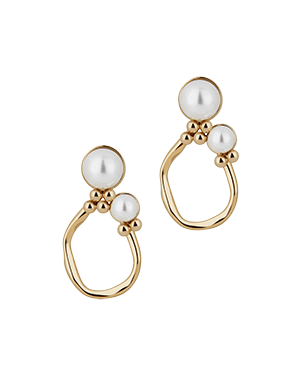 Strathberry - Pearl Cluster Earrings - 22 Carat Gold Gilded