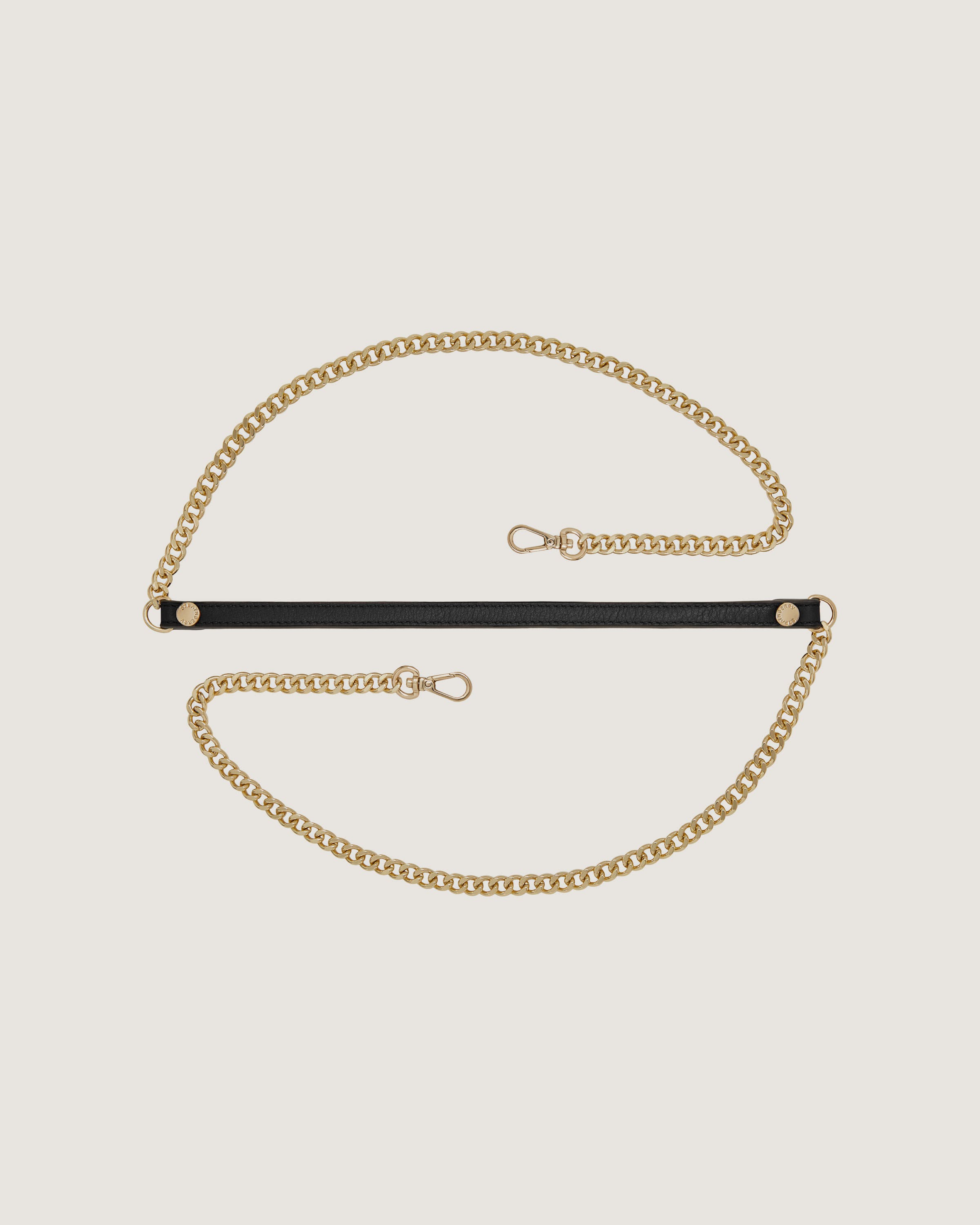 Strathberry - Leather and Chain Strap - Black
