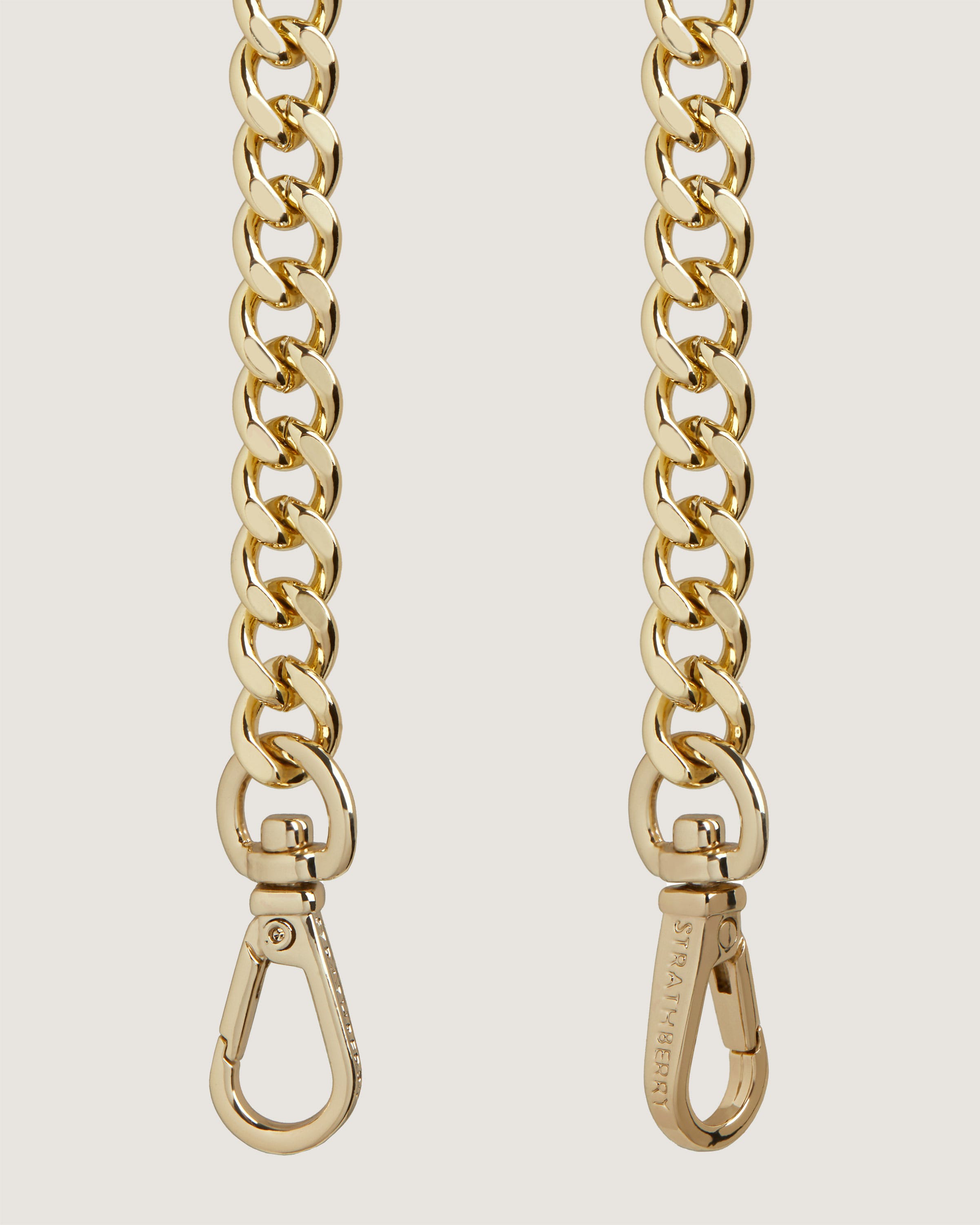 Strathberry - Leather and Chain Strap - Black