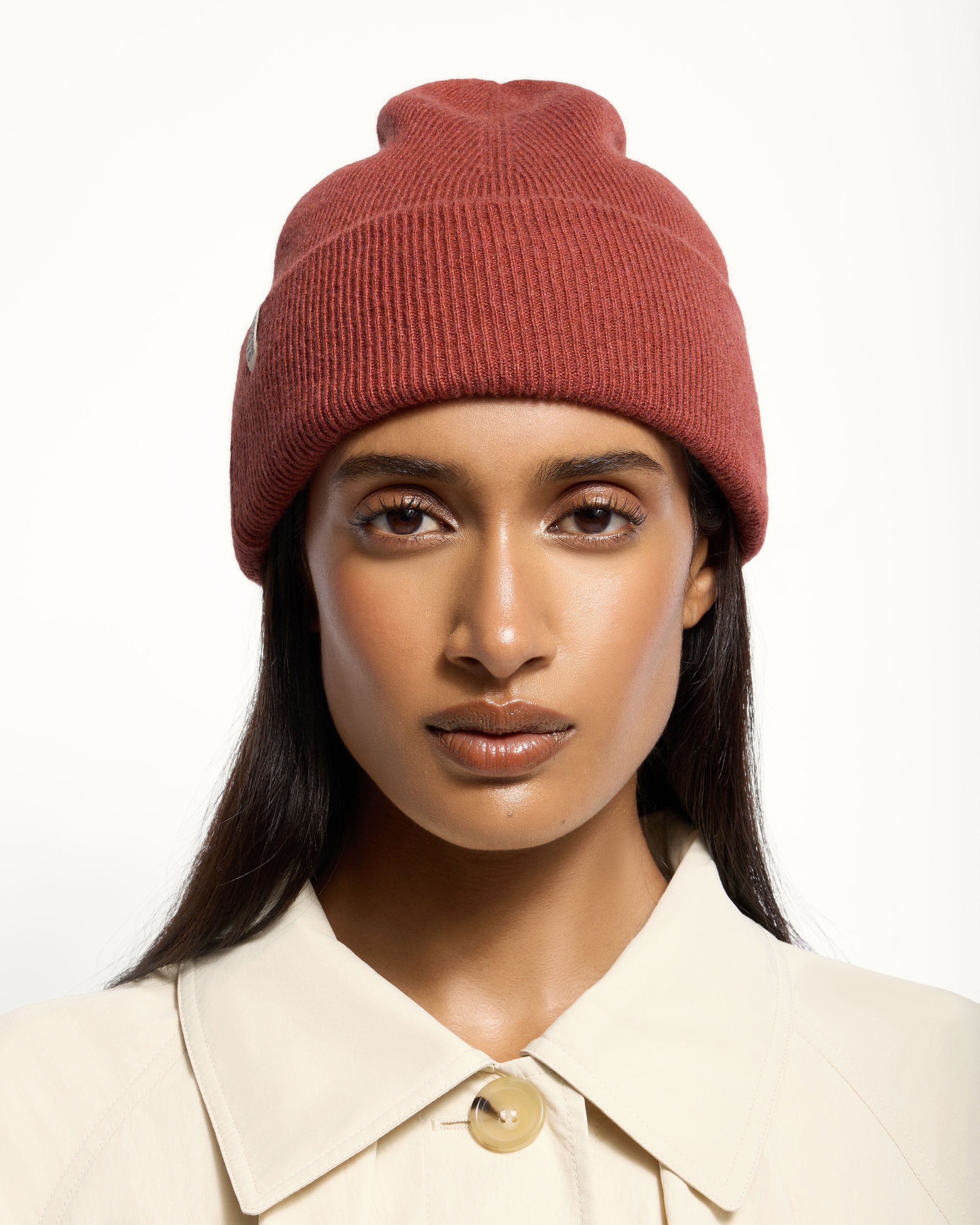 Strathberry - Westray Ribbed Cashmere Beanie - Sienna Strathberry - Westray Ribbed Cashmere Beanie - Sienna