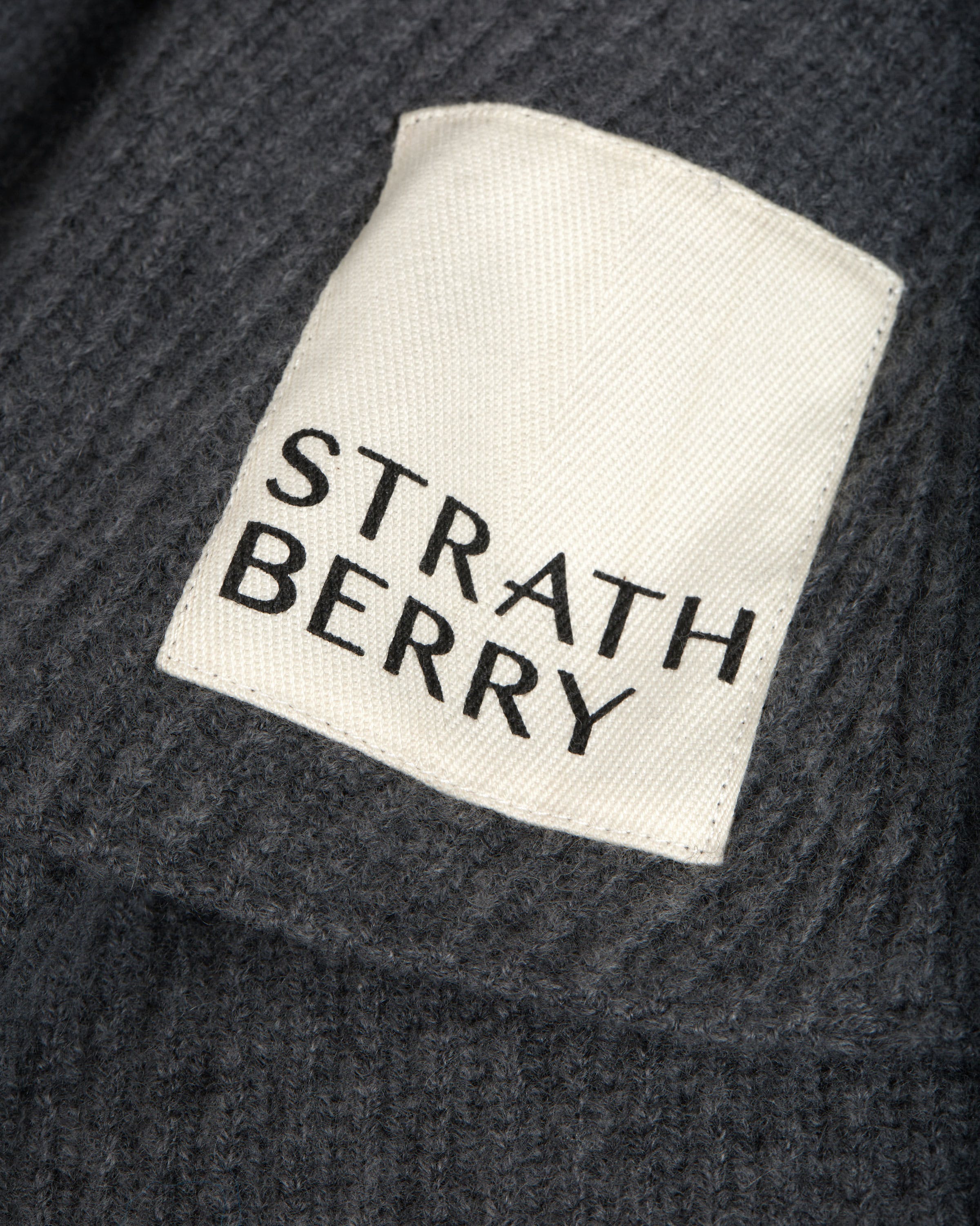 Strathberry - Cashmere Wool Ribbed Poncho - Grey