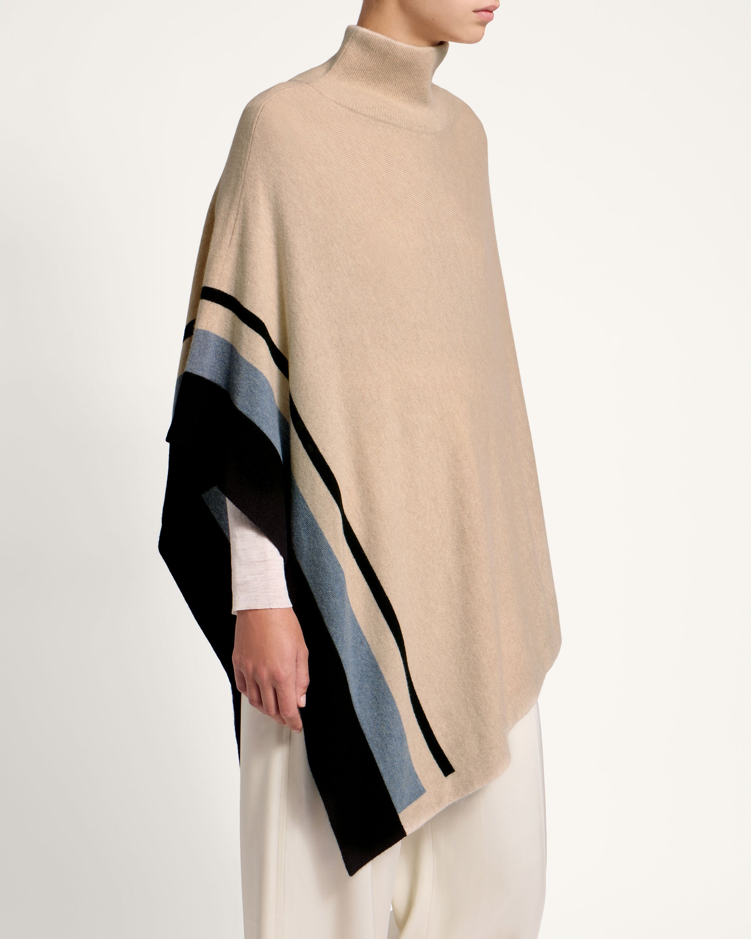 Strathberry - Islay Asymmetric Striped Pure Cashmere Poncho
