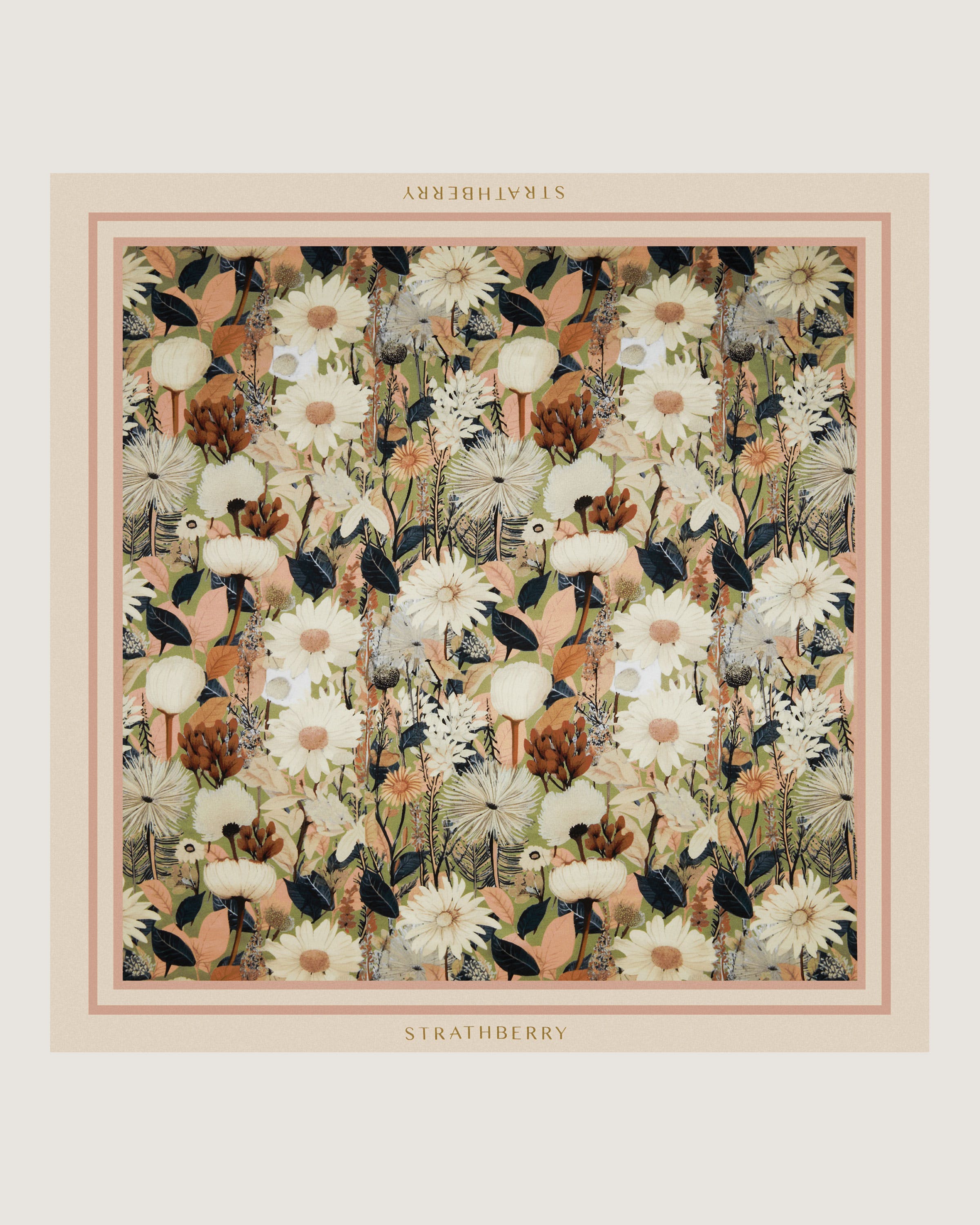 Burberry★素敵！Silk Square Scarf with Flower Print Burberry Water Rose Silk Square Scarf 8080755 5045704793778