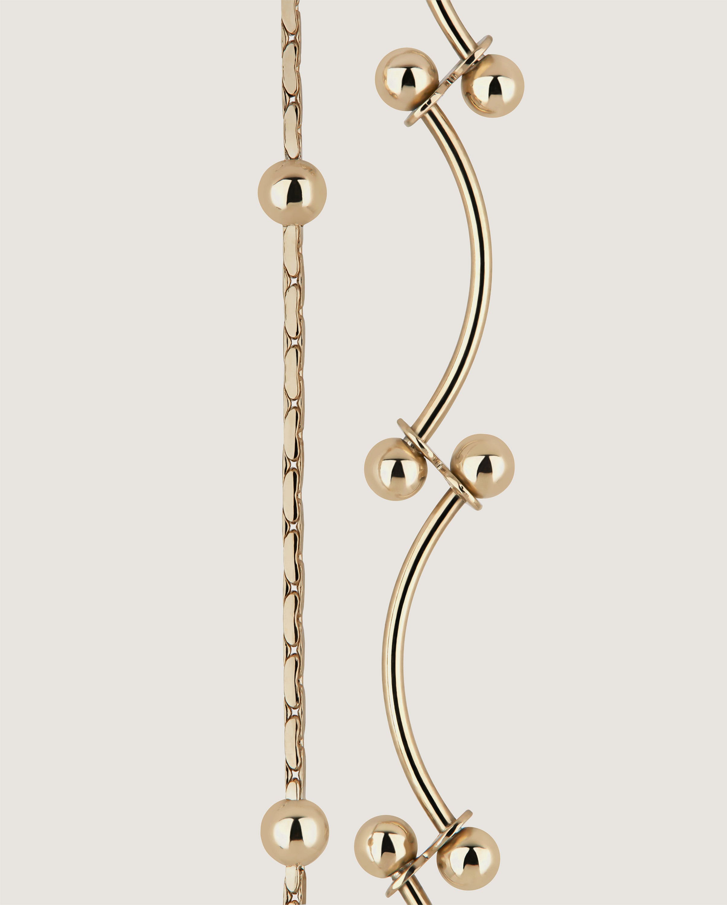 【人気♪】STRATHBERRY / クレッセント チェーン ネックレス ストラスベリー - Crescent Double Chain Necklace - 22 Carat